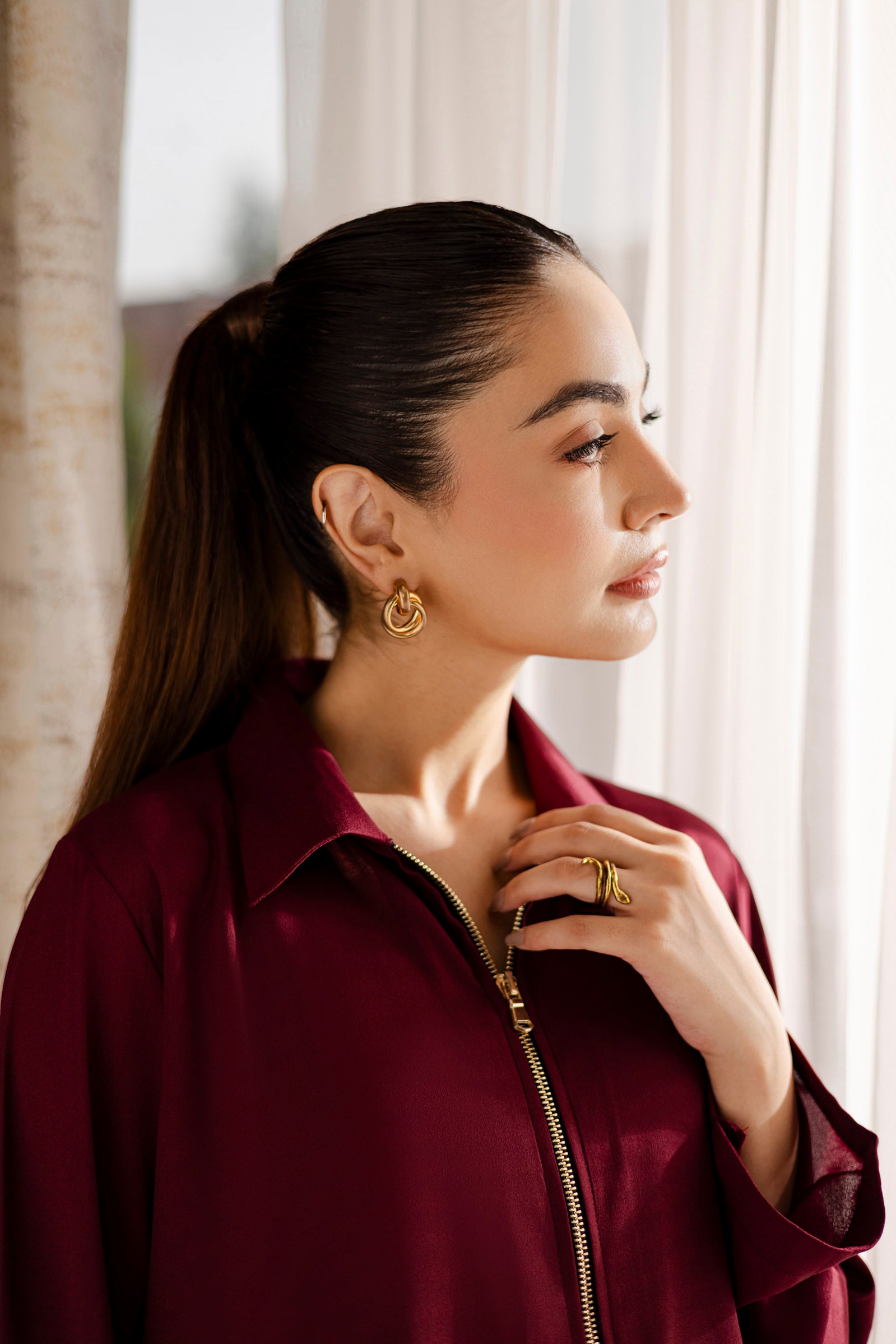 Solid 2PC Dress - SP-08- Wine