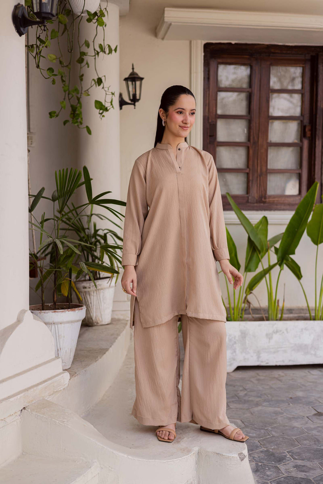 2PC Textured Dress-SP-Skin