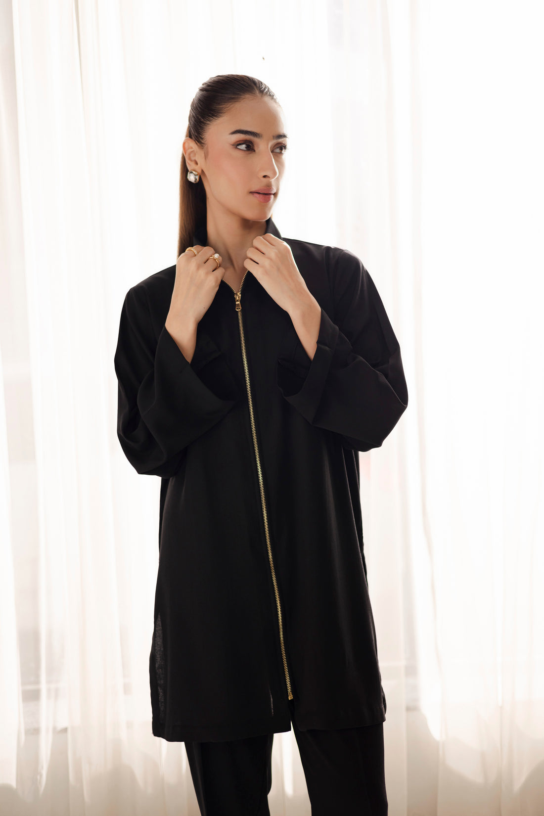 Solid 2PC Dress - SP-08 Black