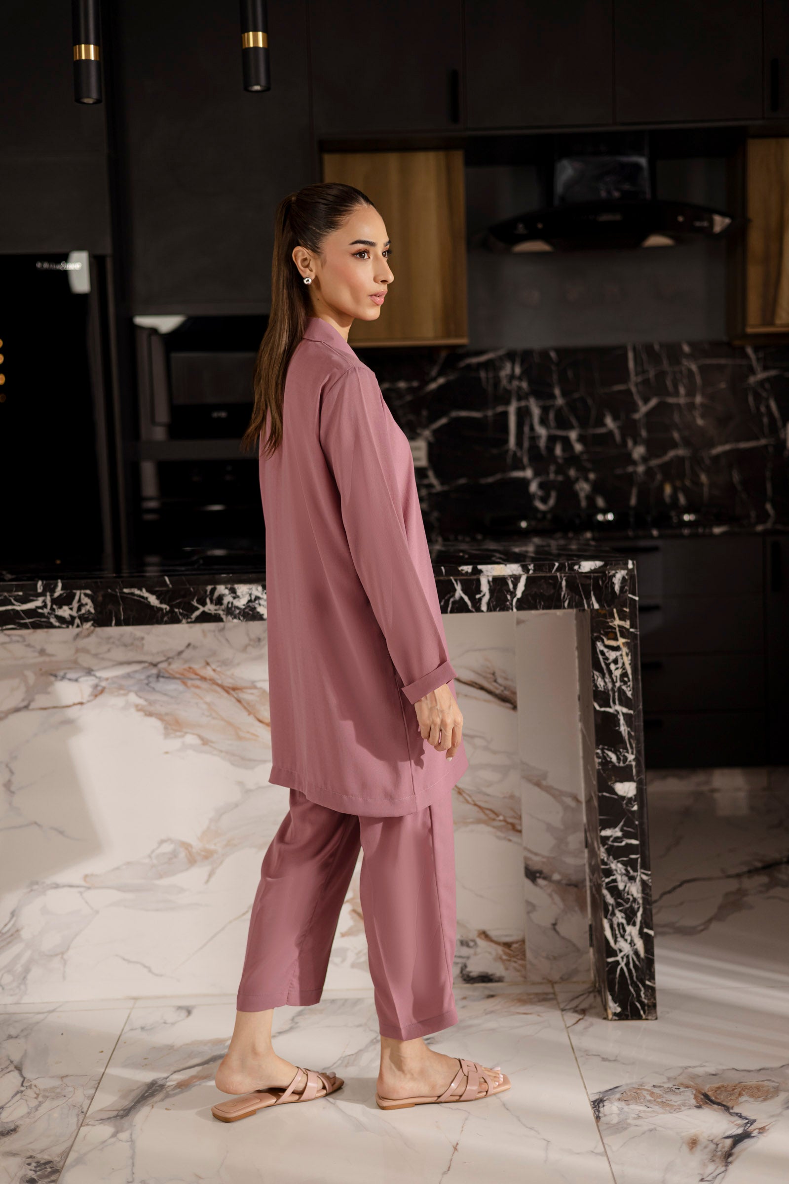 Solid 2PC Dress - SP-03 Mauve