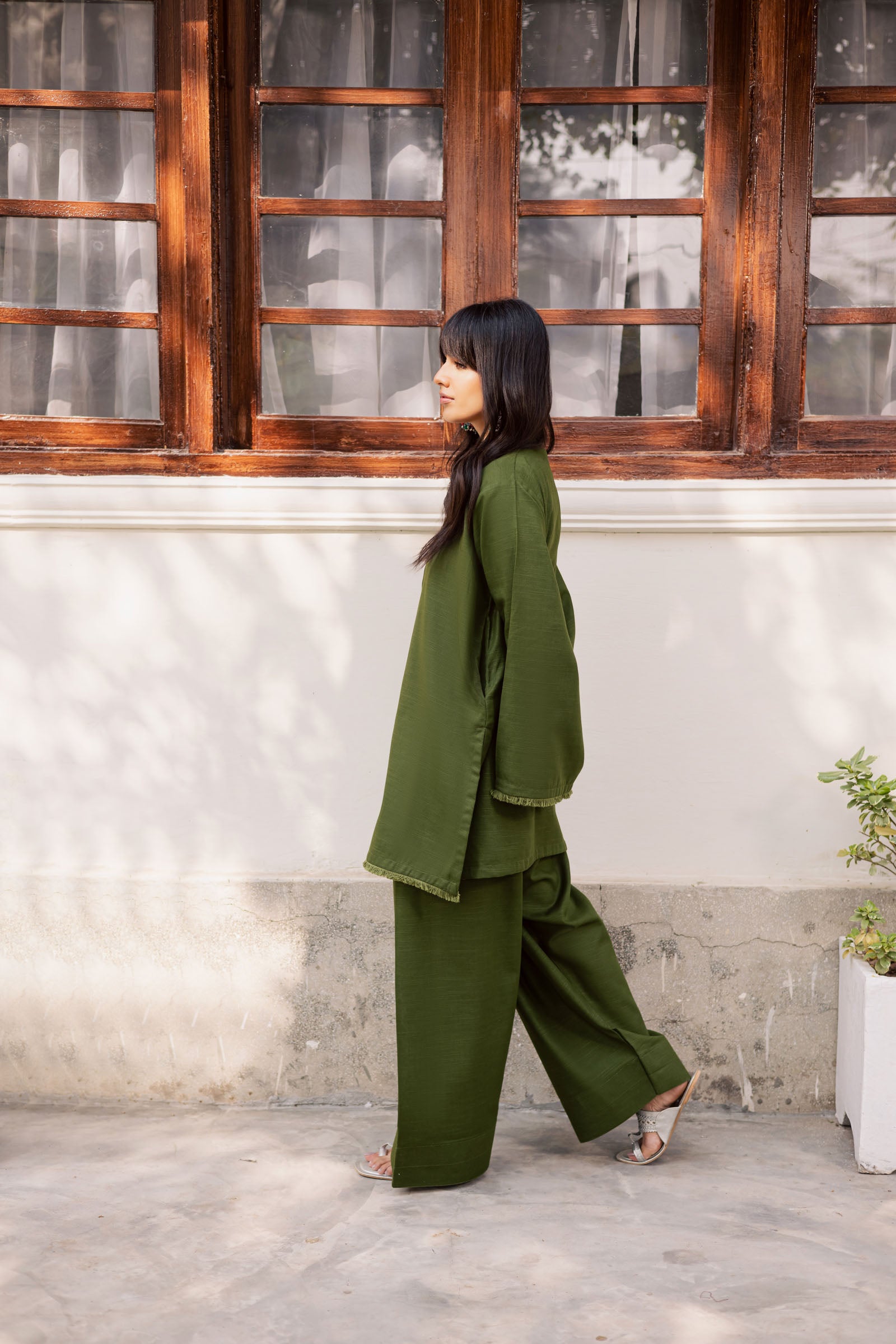 2 PC Khaddar Solid FSK 03 – Olive Green