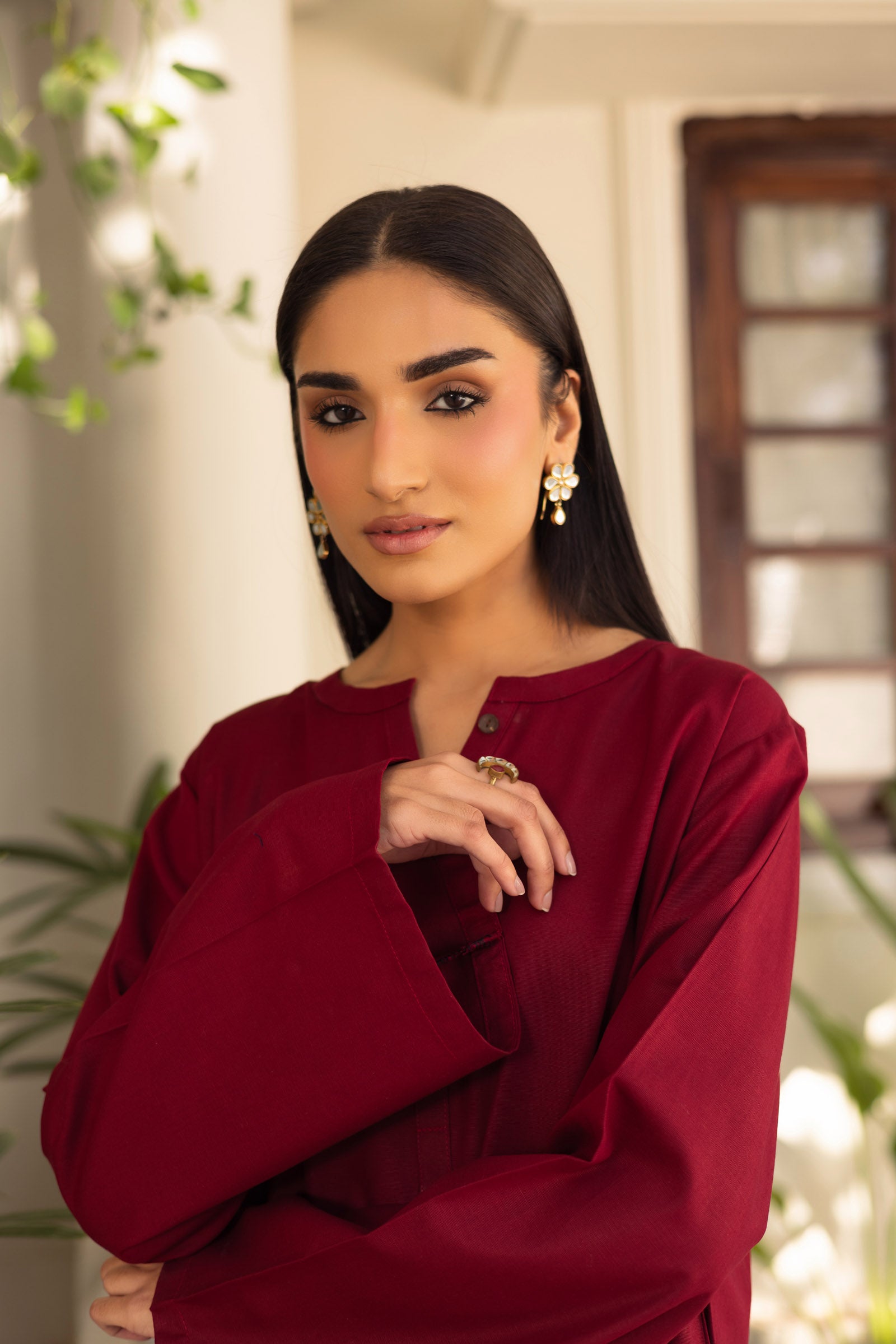 2 PC Khaddar Solid PSK 01 - Maroon