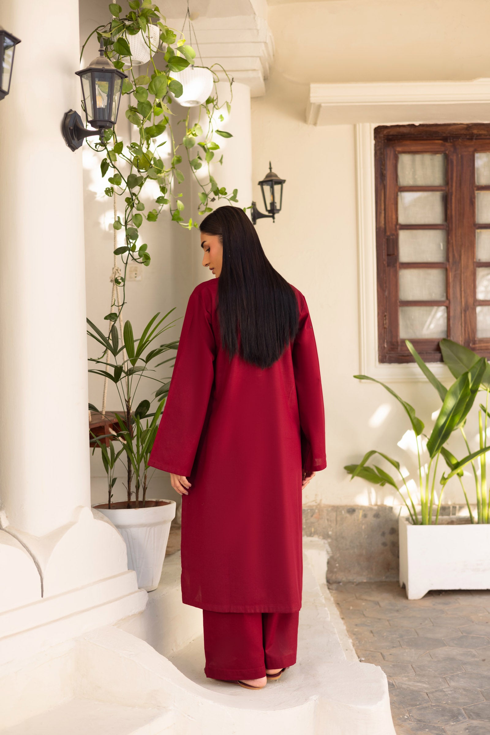 2 PC Khaddar Solid PSK 01 - Maroon