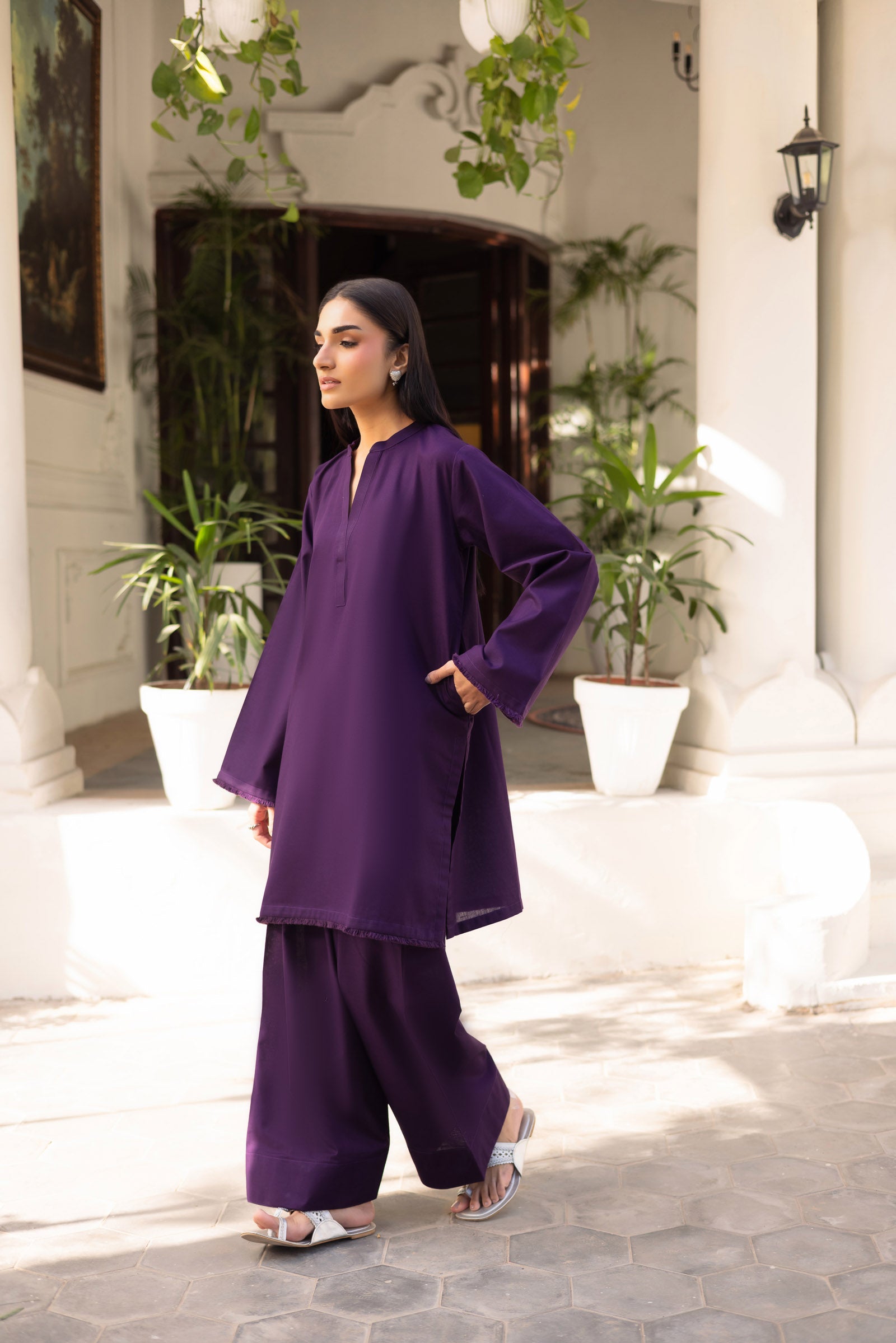 2 PC Khaddar Solid FSK 03 - Purple