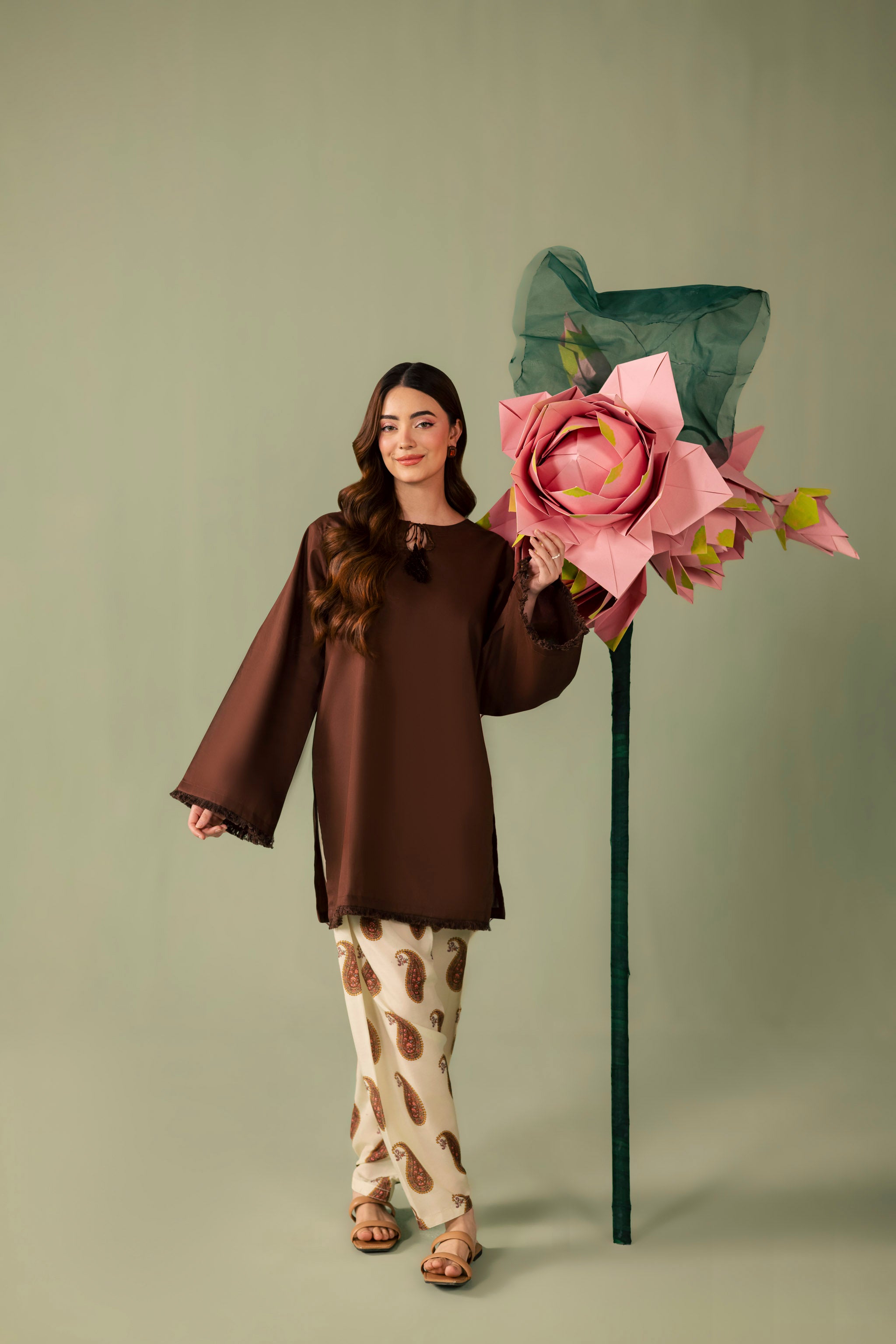 2PC Printed Solid Shalwar Kameez - AZ17