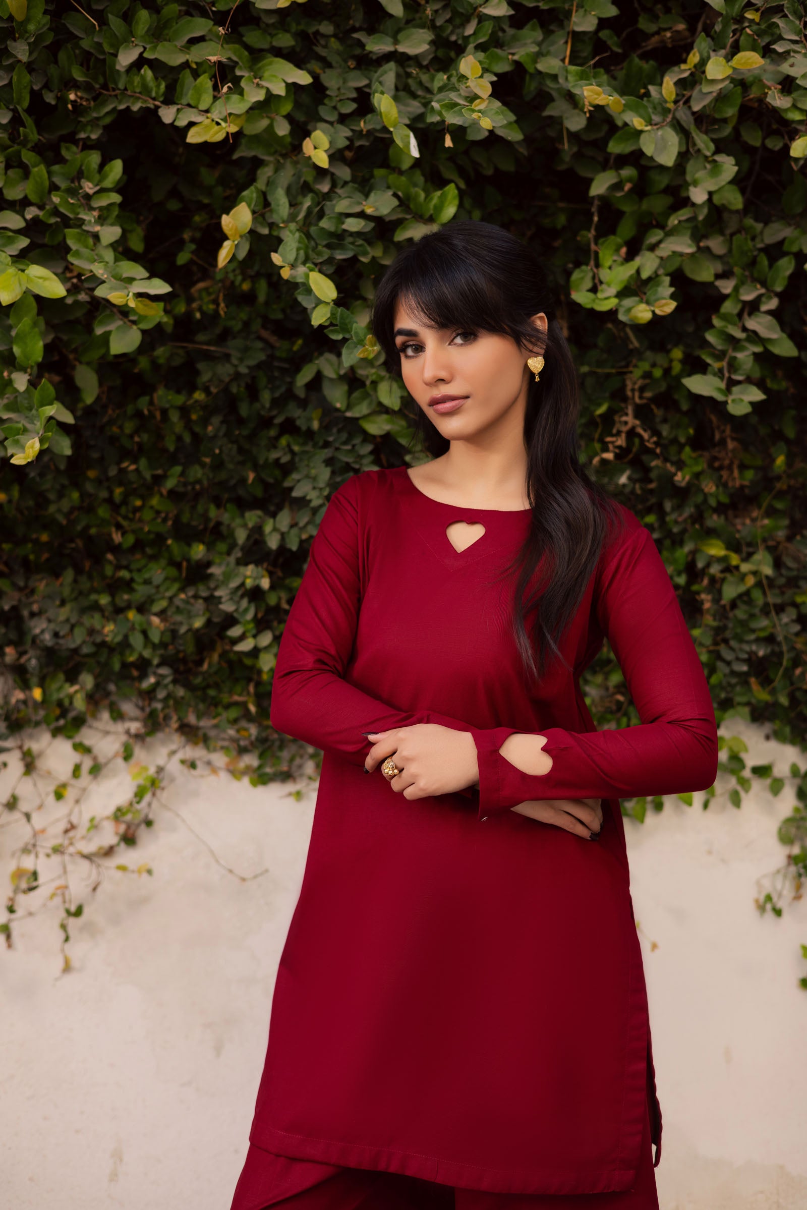 2PC Khaddar Solid HSK 06 – Maroon