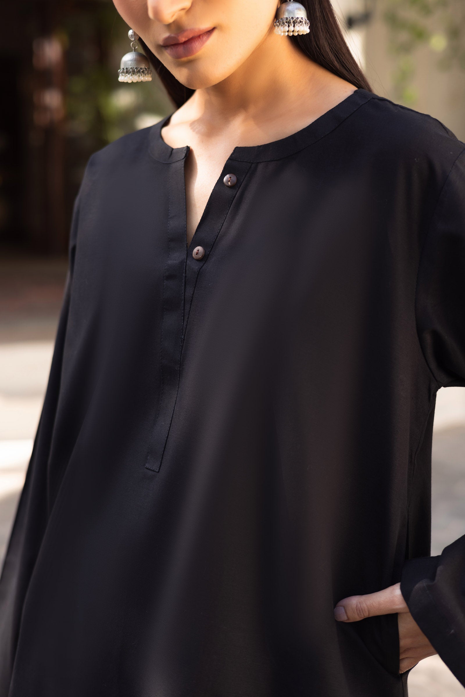 2 PC Khaddar Solid PSK 01 - Black