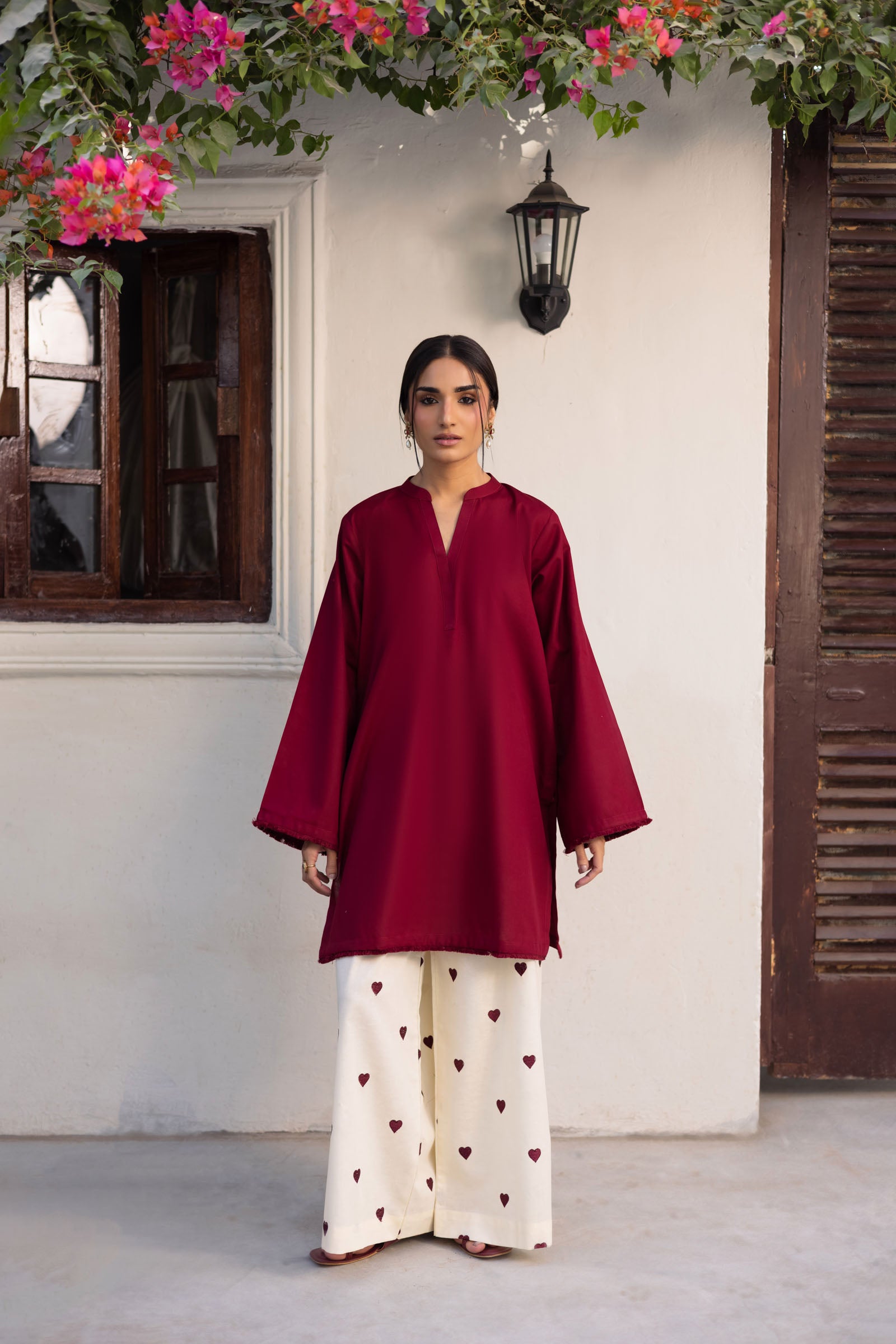 2PC Embroidered Khaddar MSK 05 – Maroon