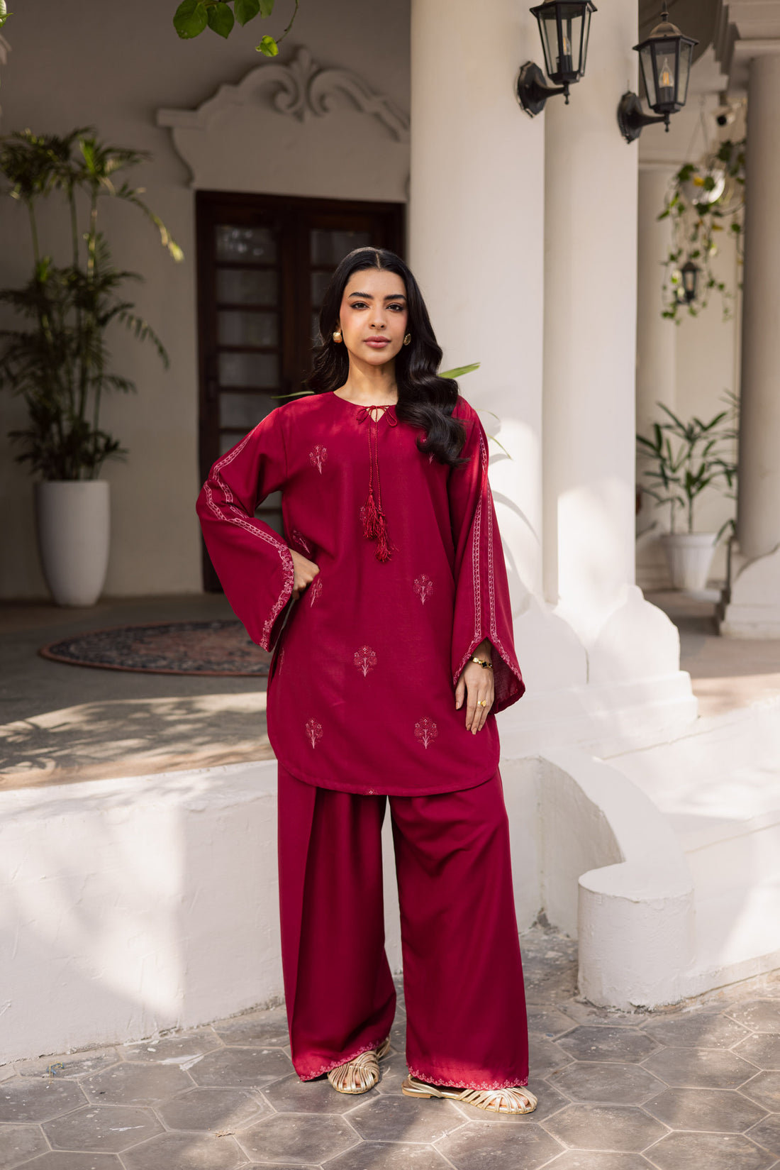 2PC Winter Embroidered Dress - 1194