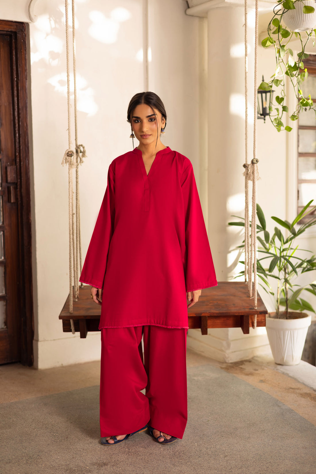 2 PC Khaddar Solid FSK 03 – Shocking Pink