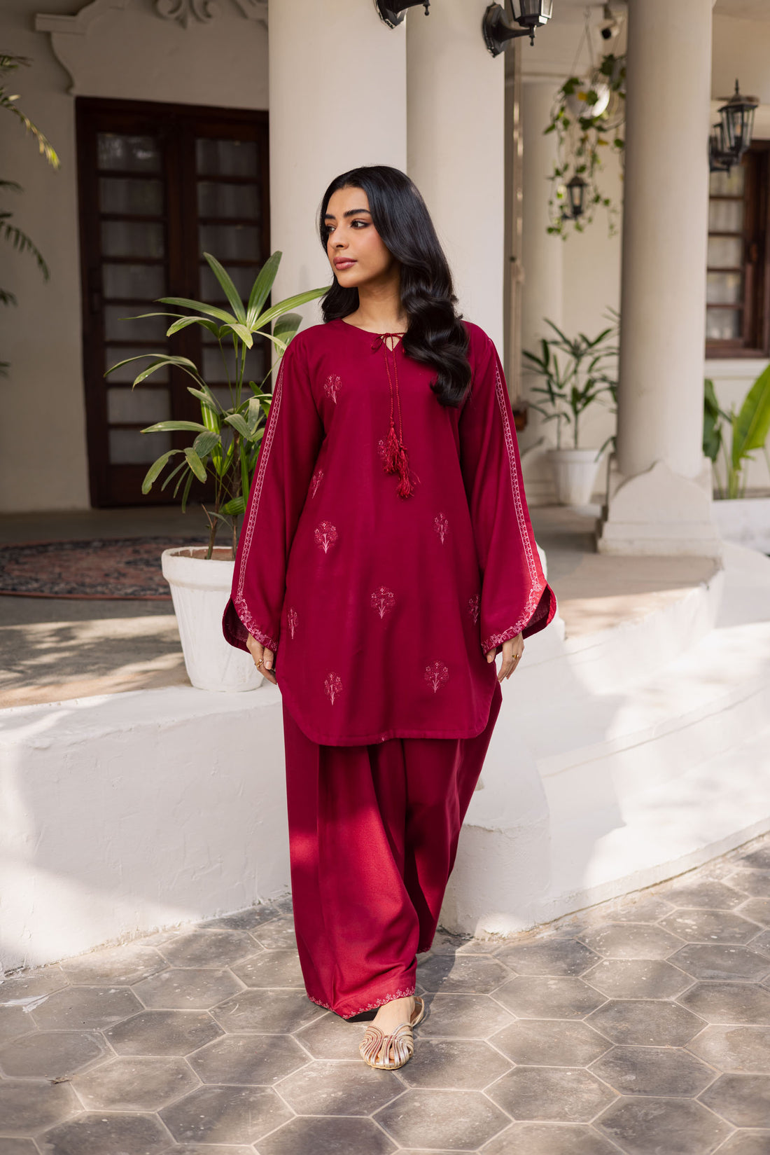 2PC Winter Embroidered Dress - 1194