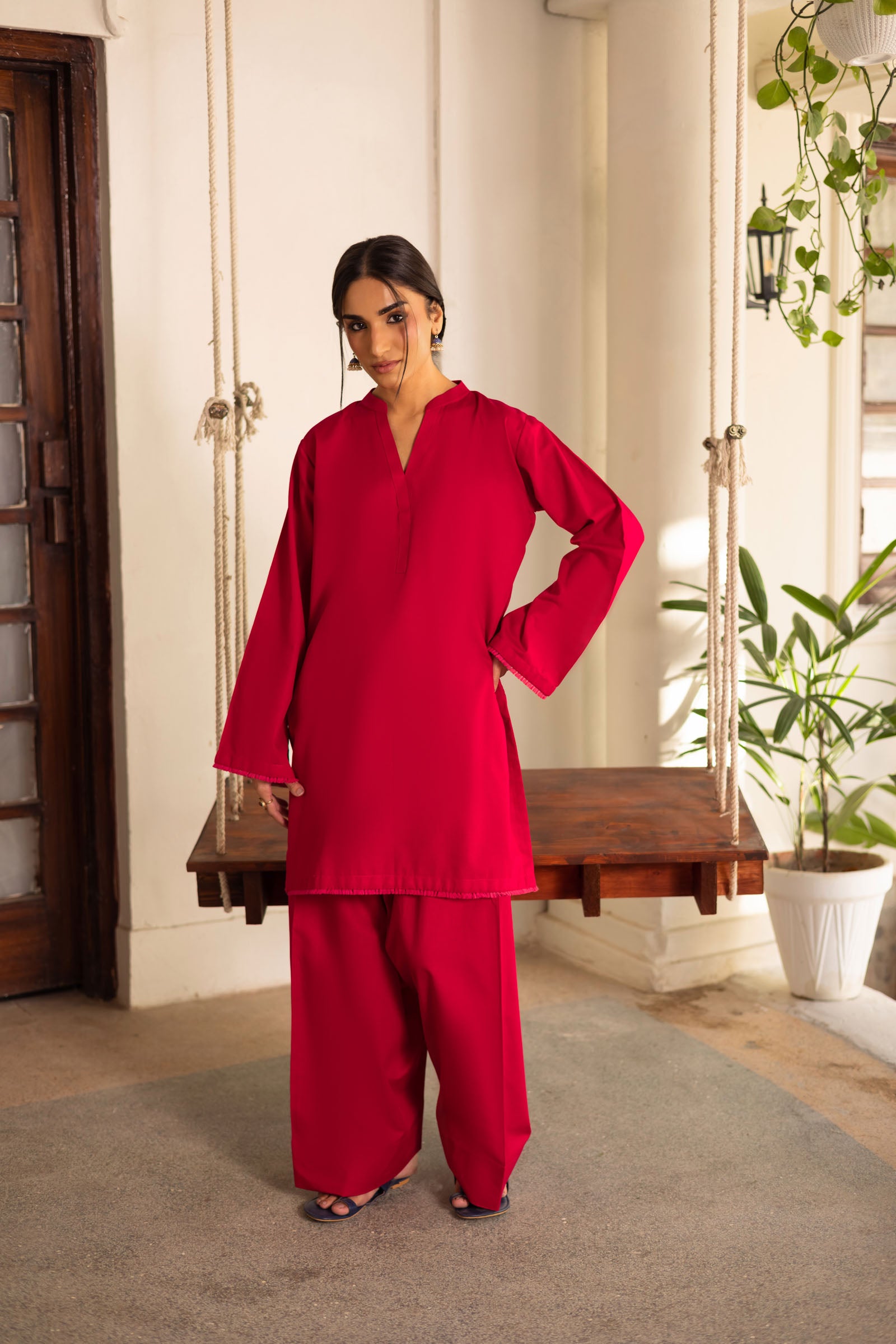 2 PC Khaddar Solid FSK 03 – Shocking Pink