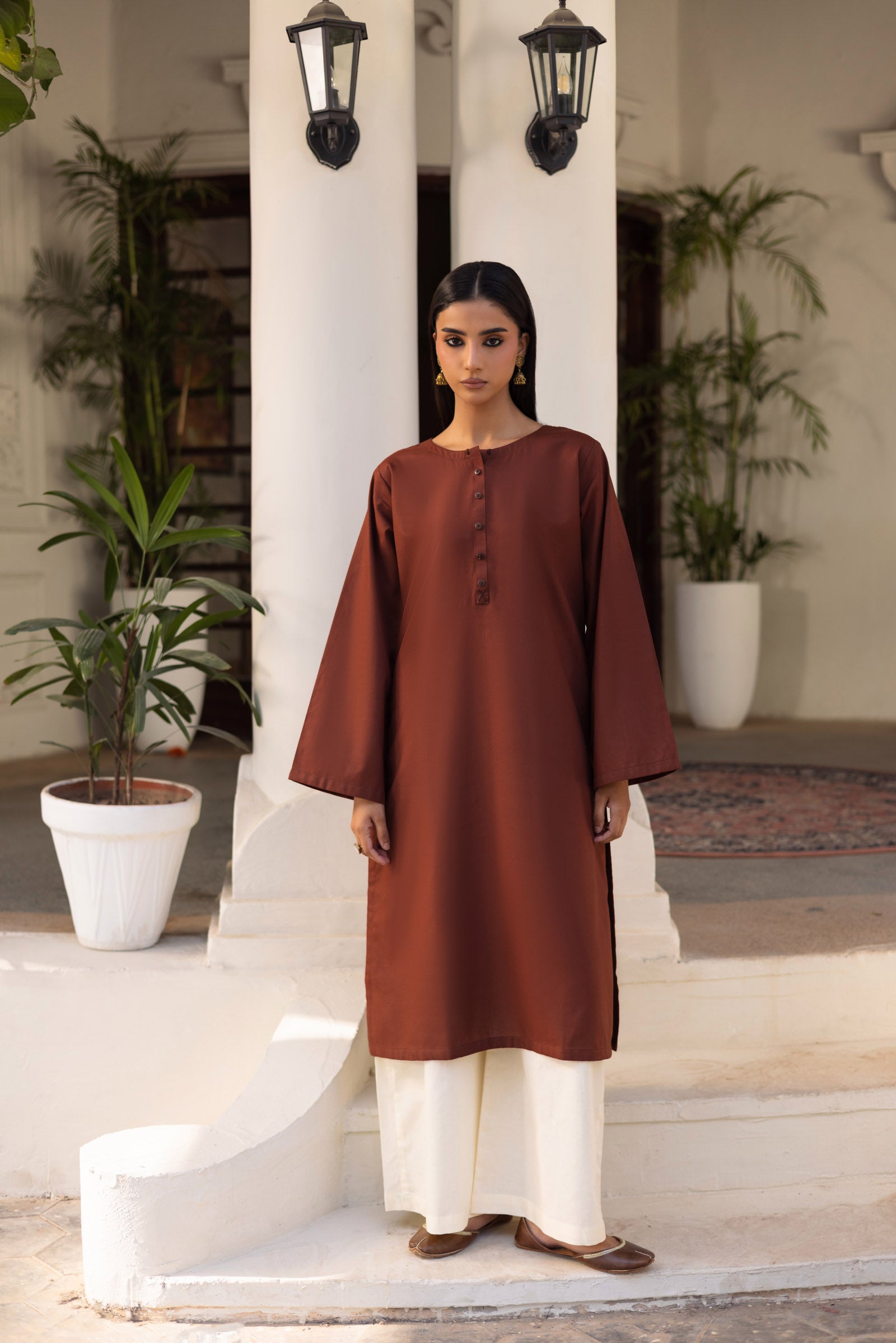 2 PC Khaddar Solid CSK 02 - Chocolate Brown