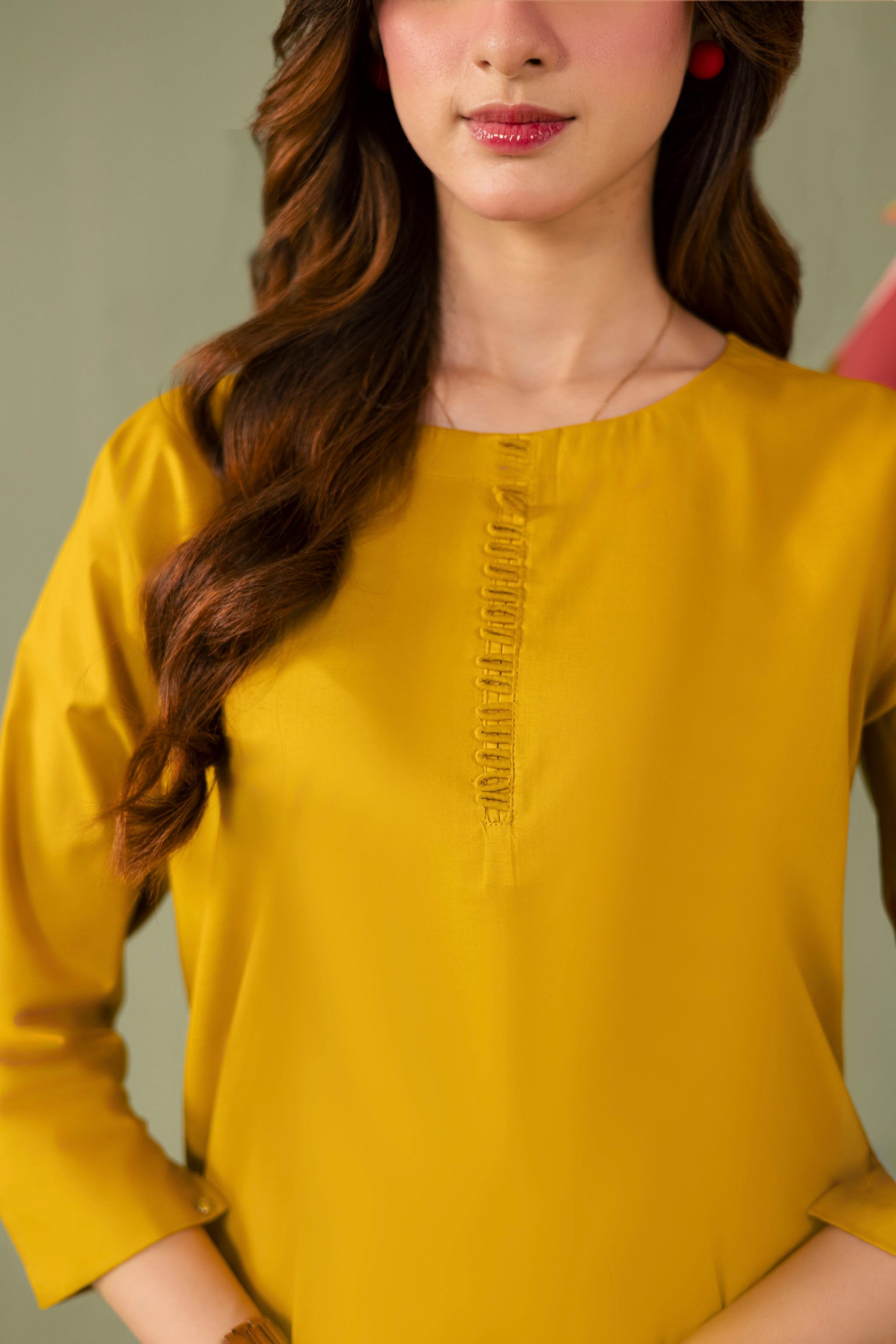 2PC Printed Solid Shalwar Kameez - AZ01