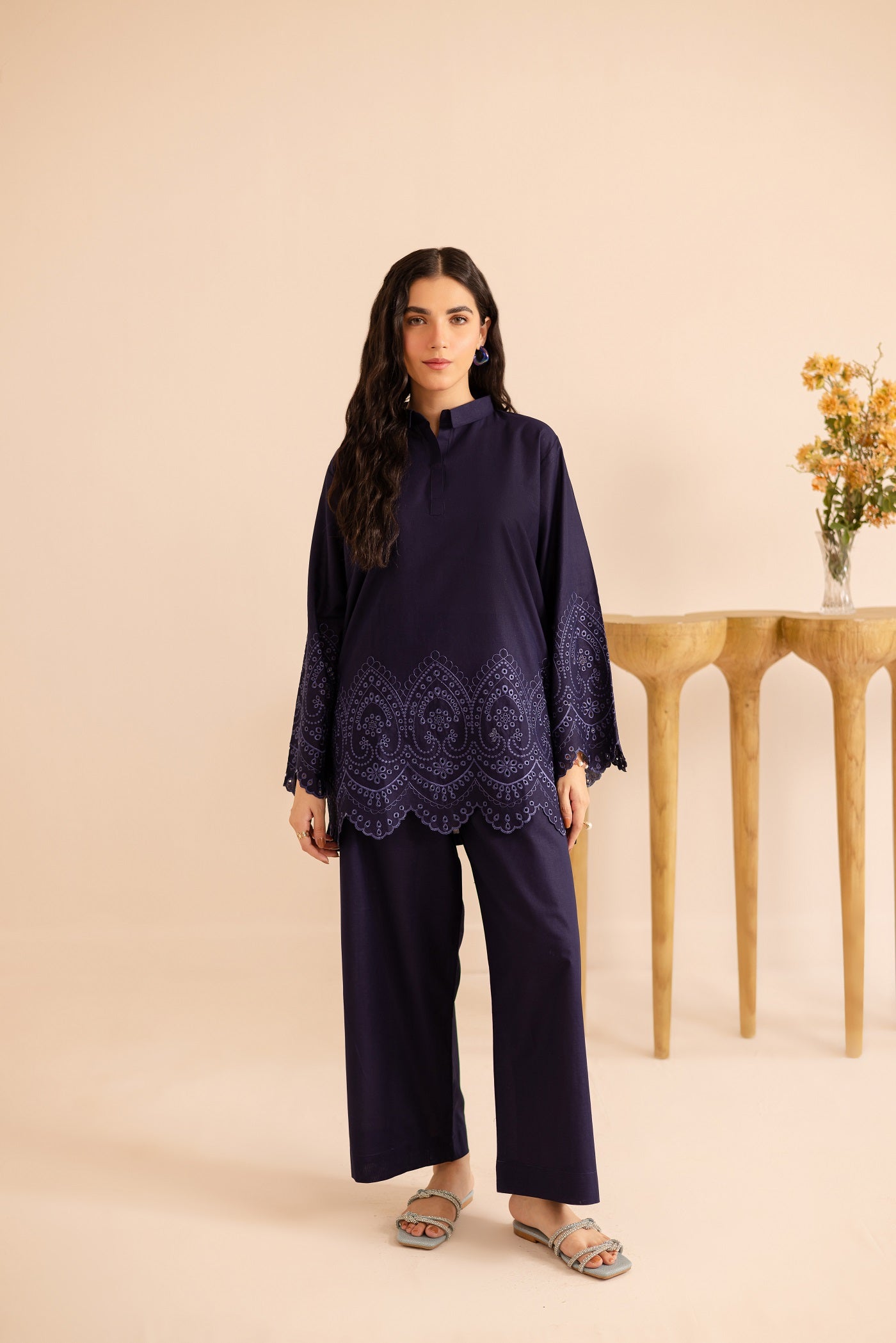 Schiffli Embroidered Co-Ord - 1153