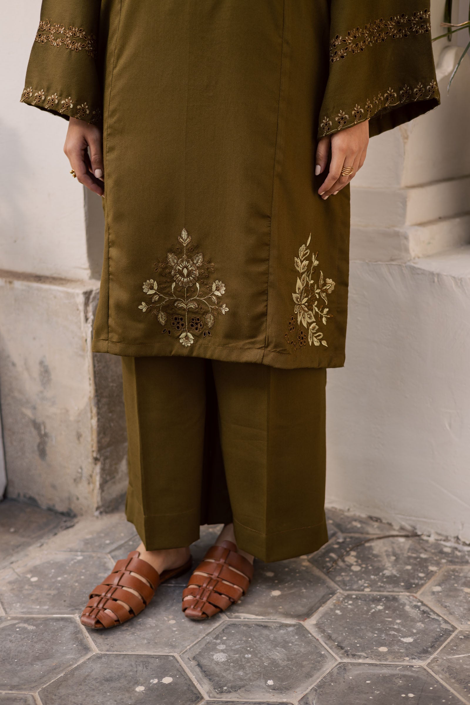 2PC Winter Embroidered Dress - 1184