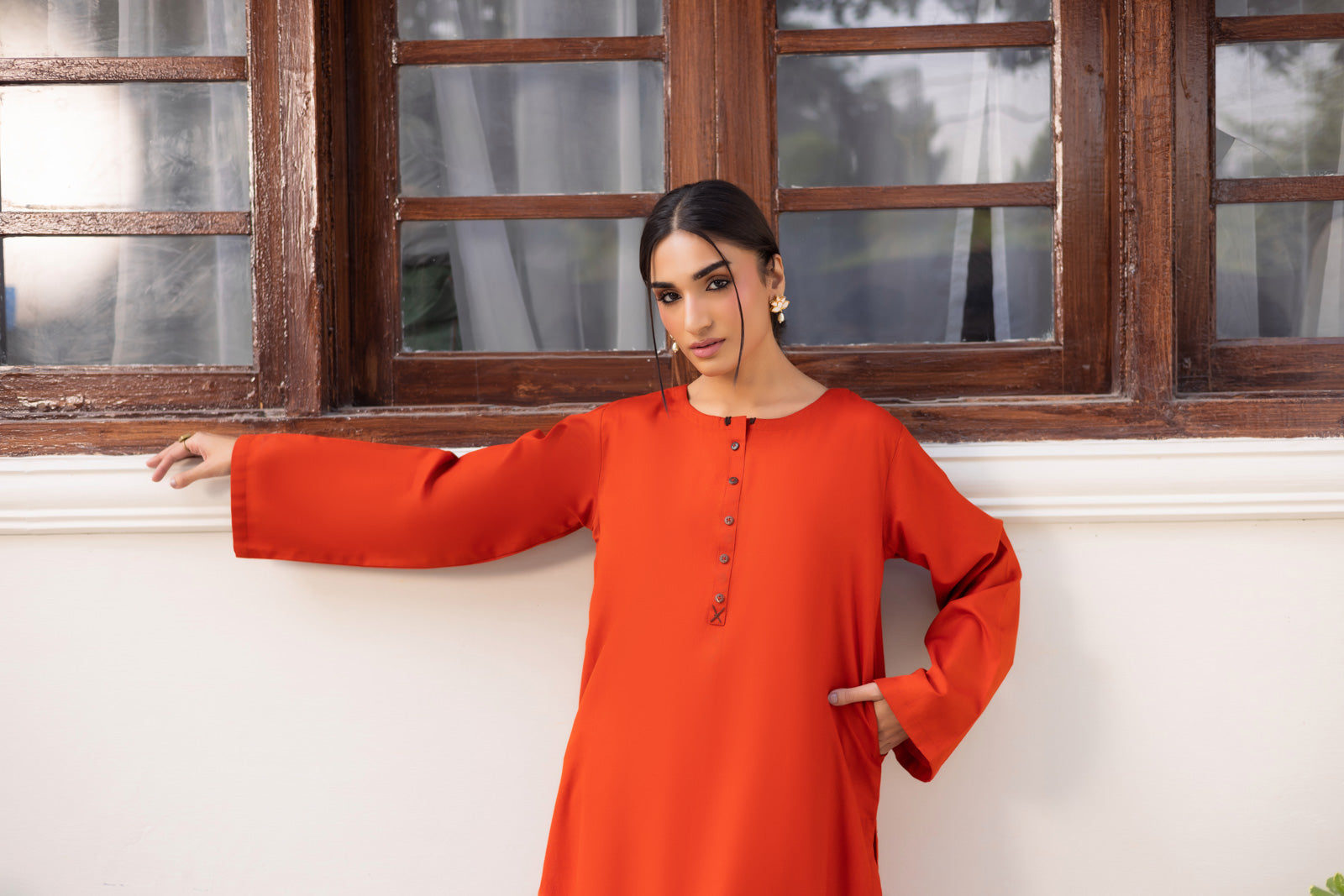 2 PC Khaddar Solid CSK 02 - Rust