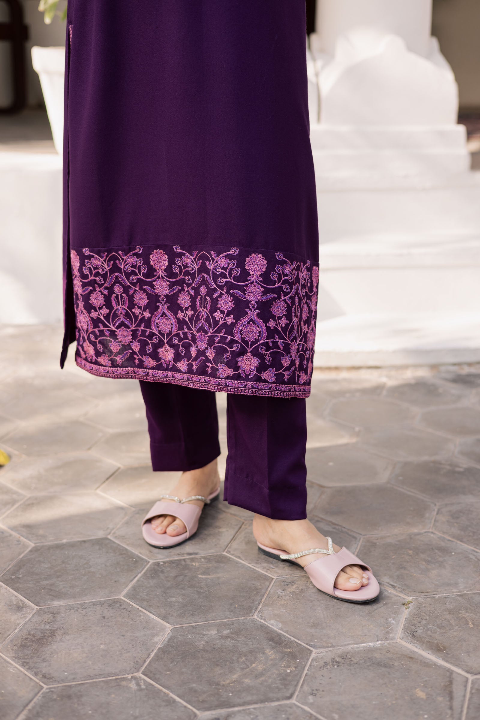 2PC Winter Embroidered Dress-1178