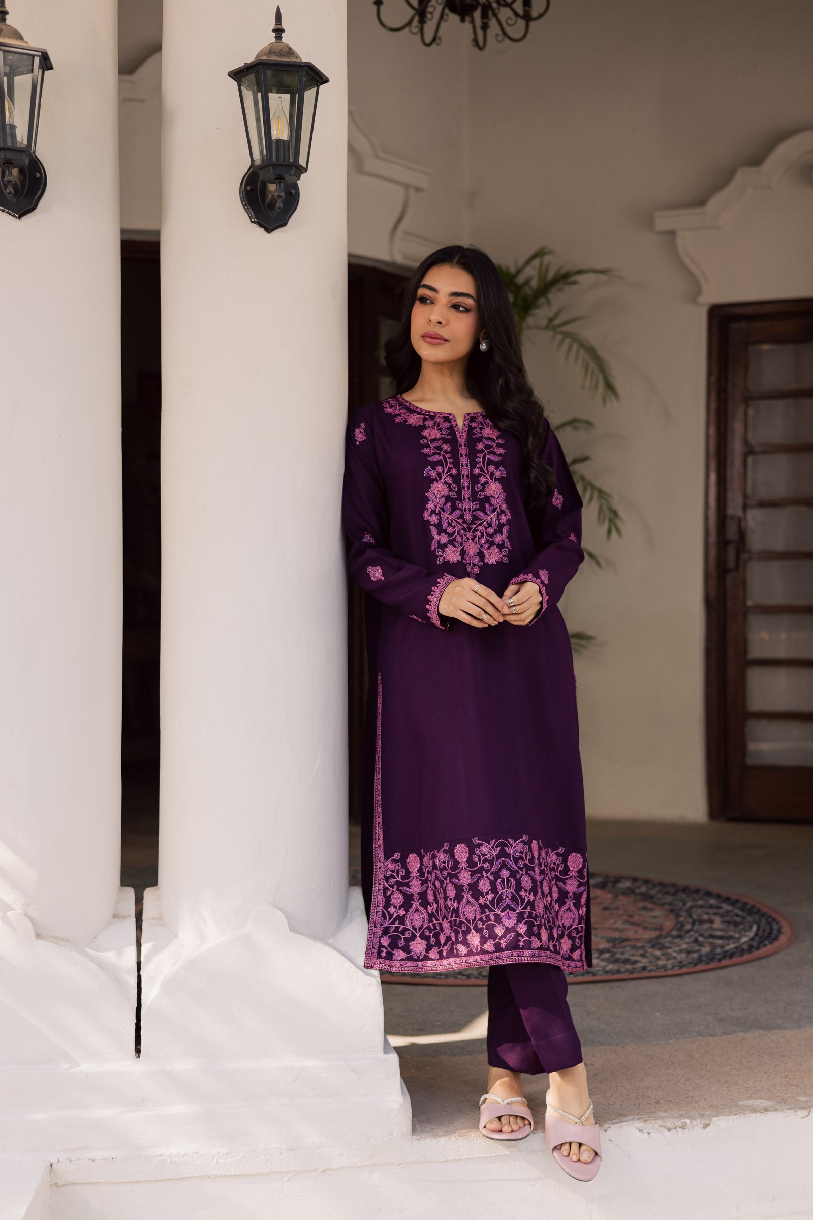 2PC Winter Embroidered Dress-1178