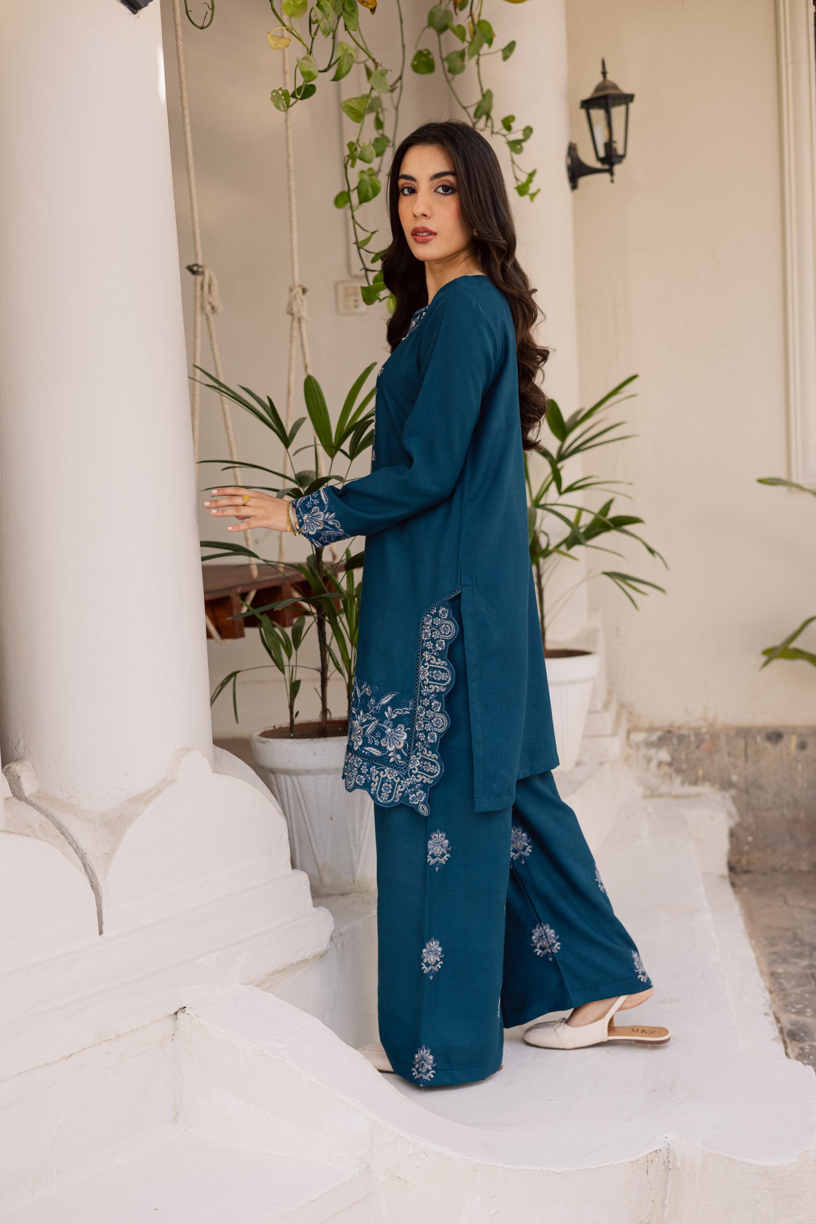 2PC Winter Embroidered Dress - 1188