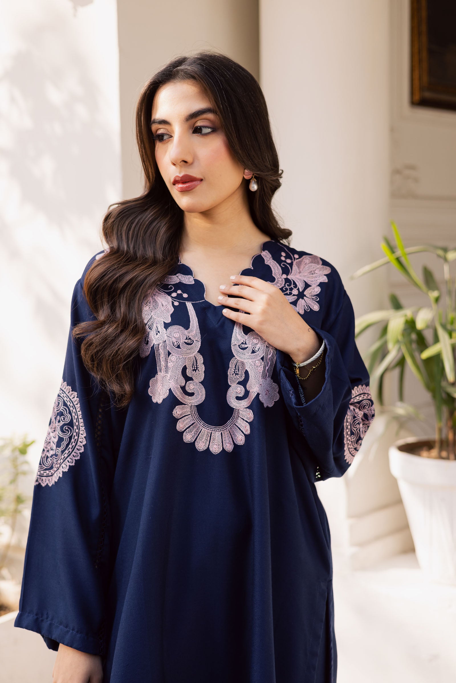 2PC Winter Embroidered Dress - 1190