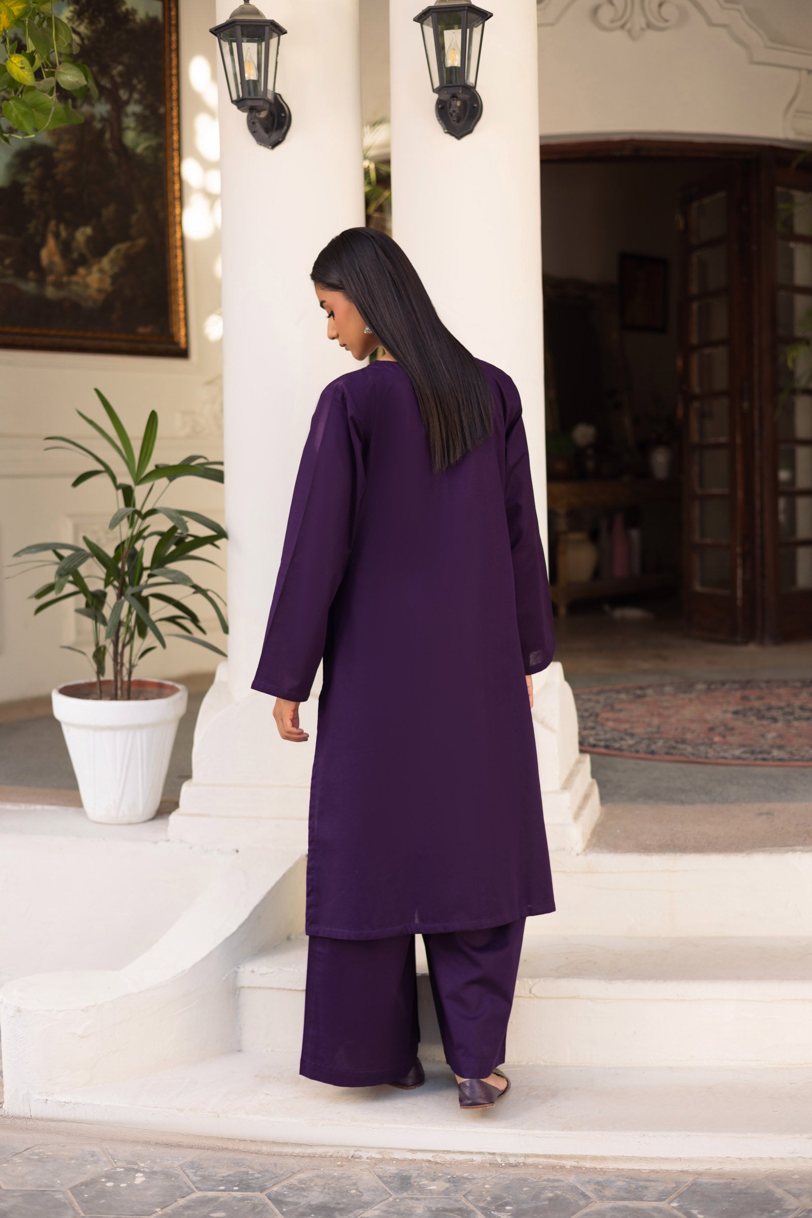 2 PC Khaddar Solid PSK 01 - Purple