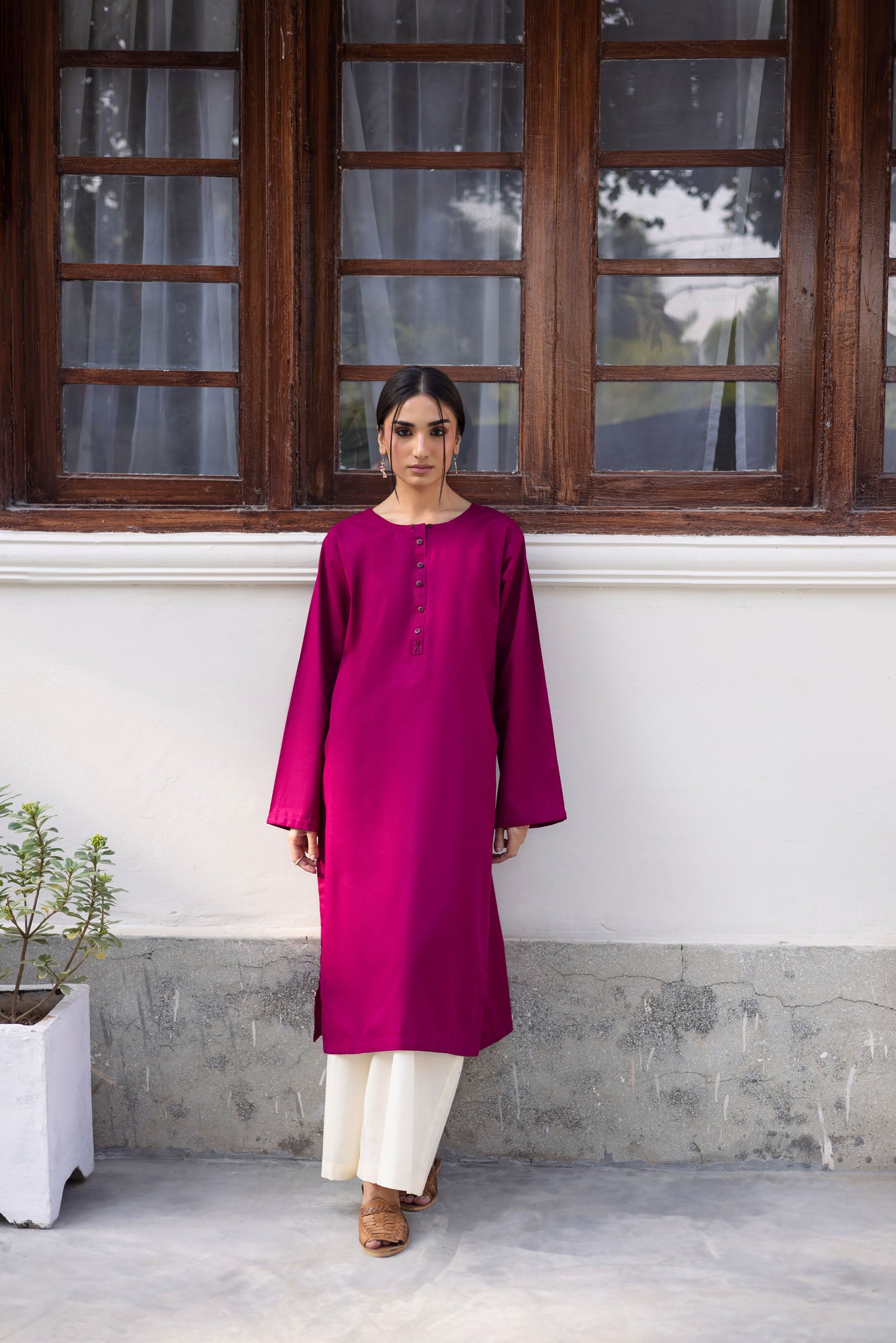 2 PC Khaddar Solid CSK 02 - Plum