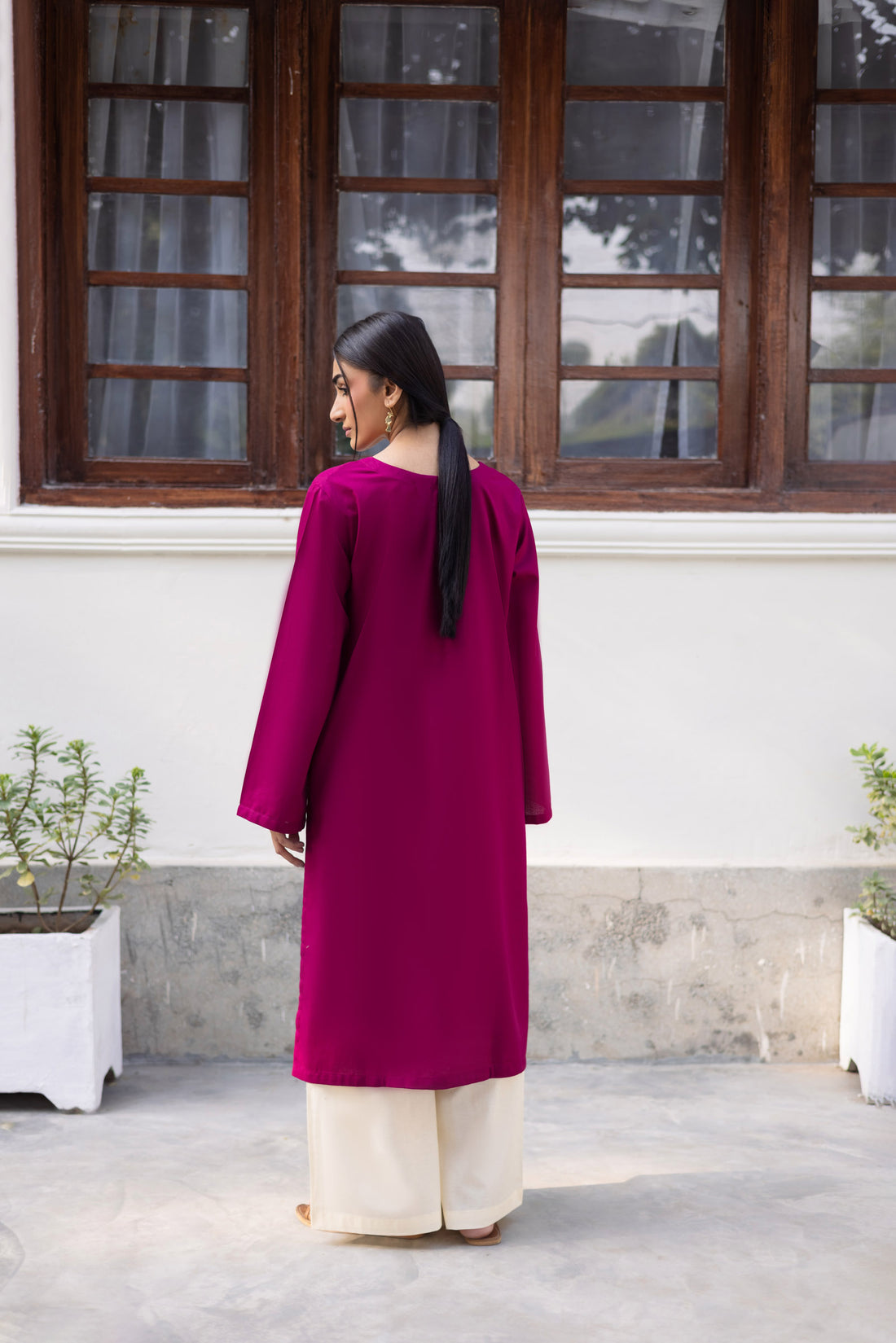 2 PC Khaddar Solid CSK 02 - Plum