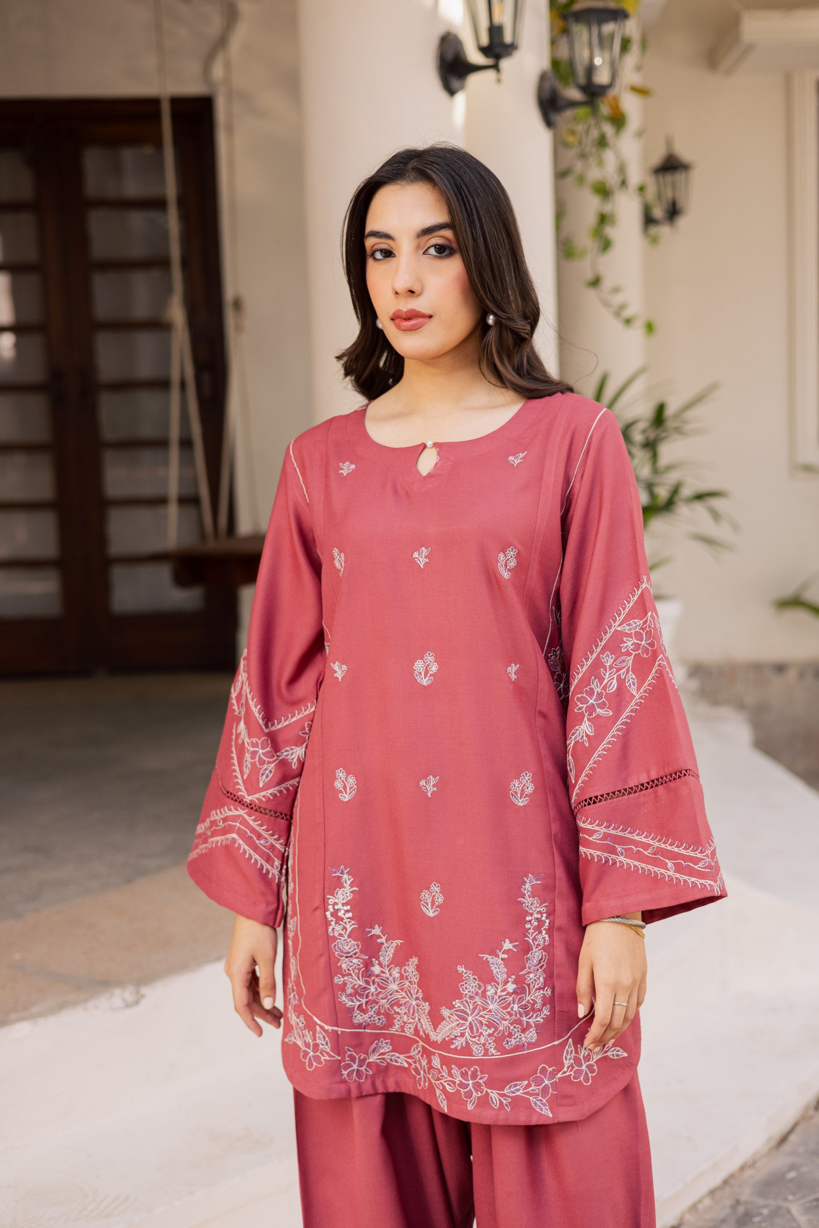 2PC Winter Embroidered Dress - 1202