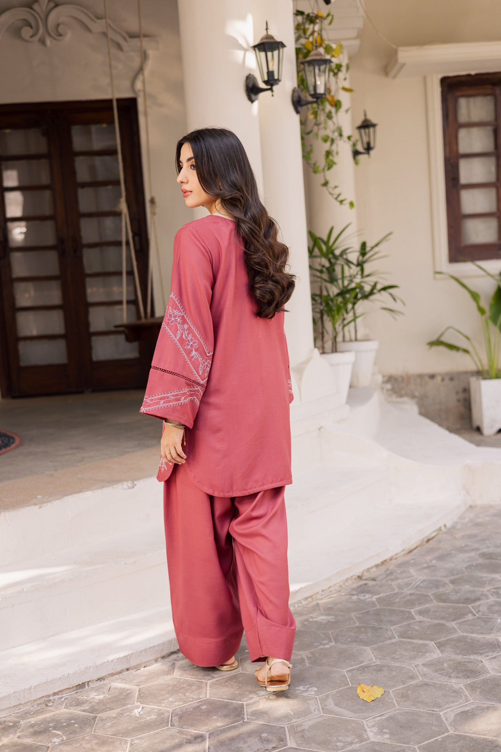 2PC Winter Embroidered Dress - 1202