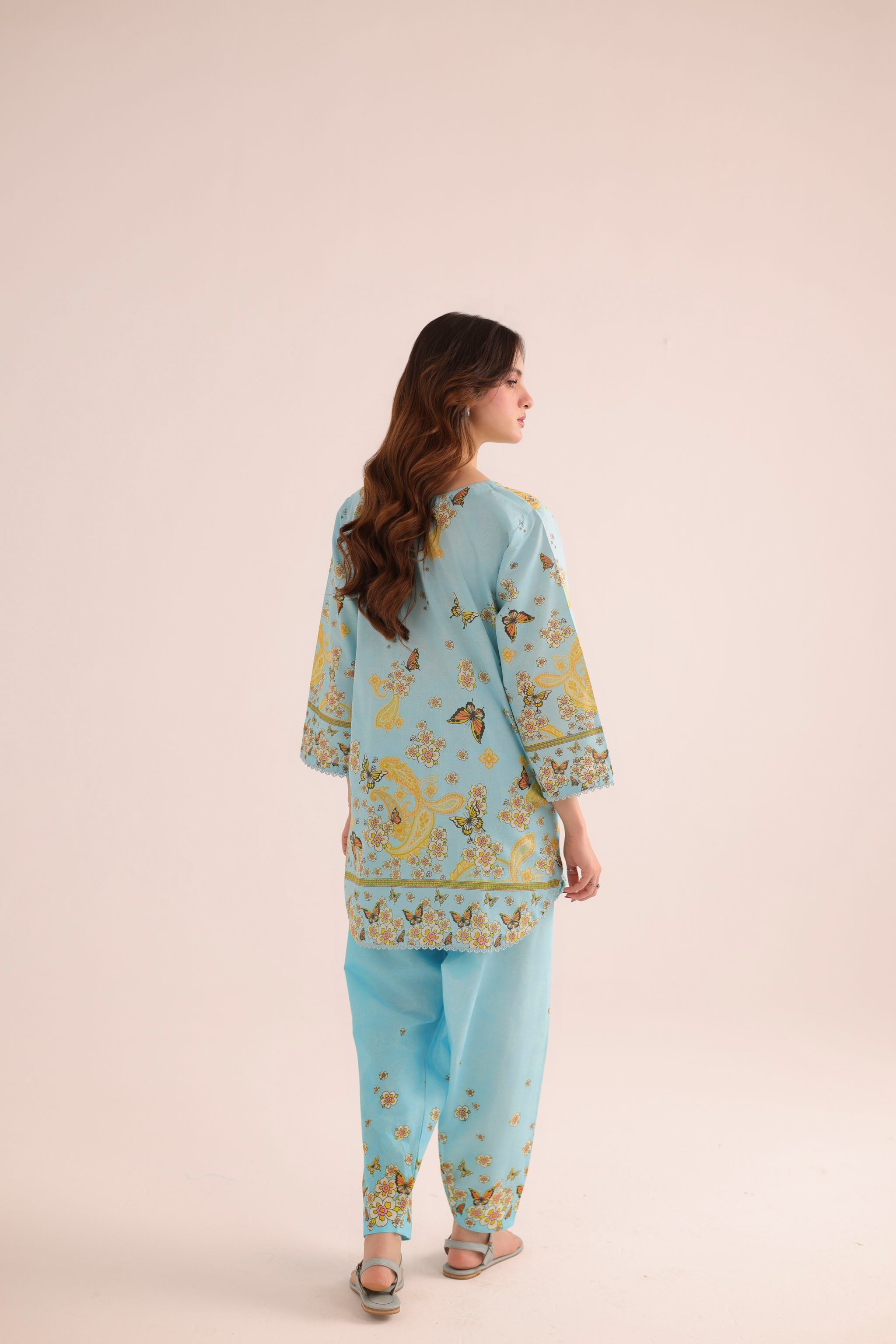 2PC Summer Lawn Dress- PRT L42986