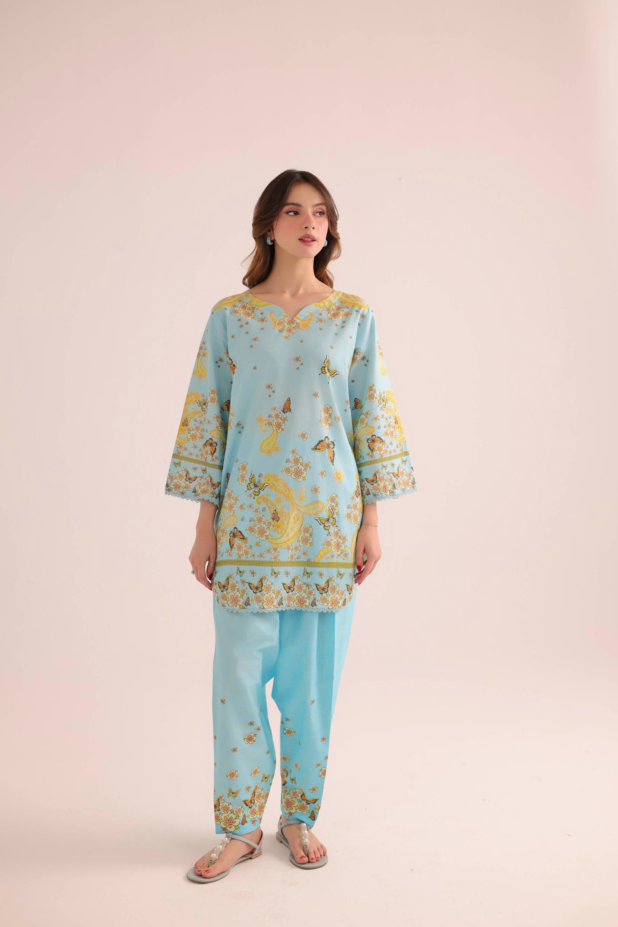 2PC Summer Lawn Dress- PRT L42986