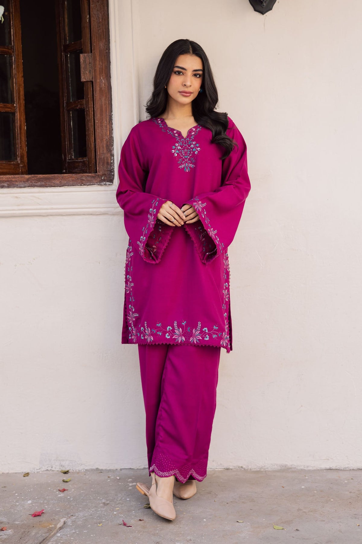 2PC Summer Embroidered Dress - 1177