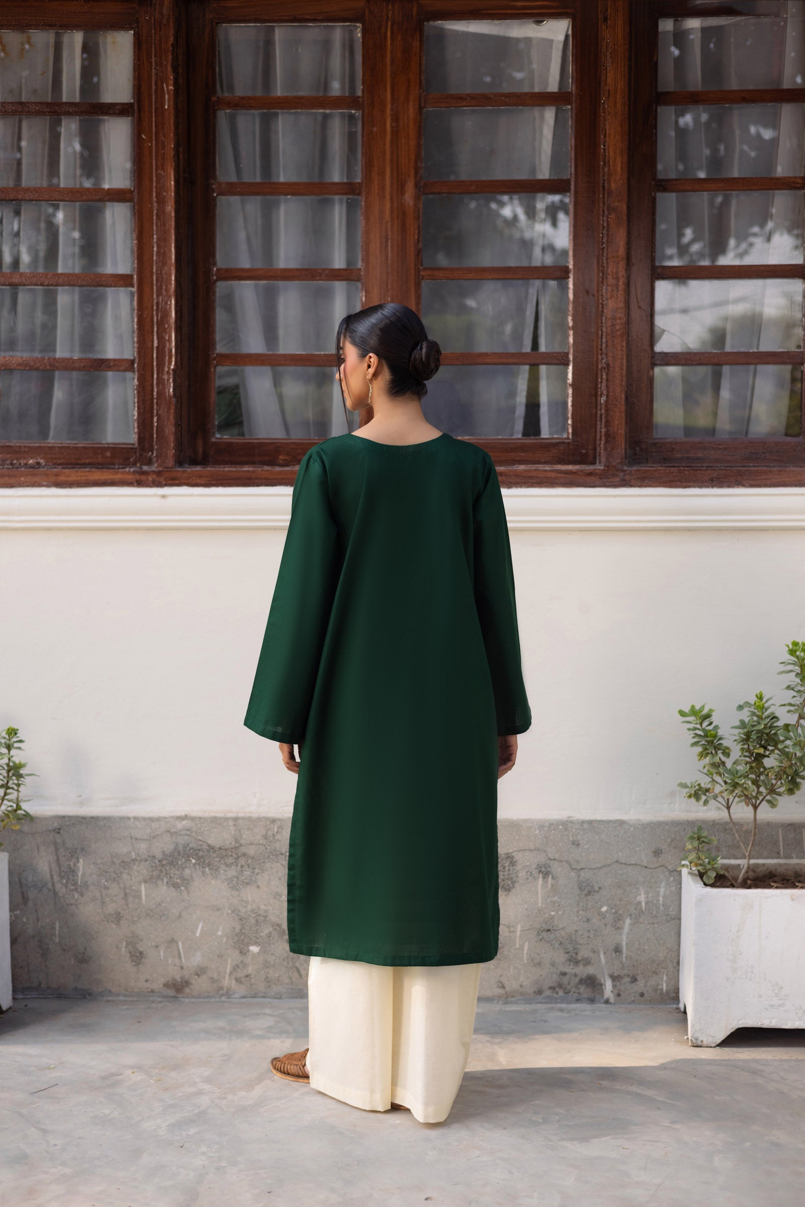 2 PC Khaddar Solid CSK 02 - Bottle Green