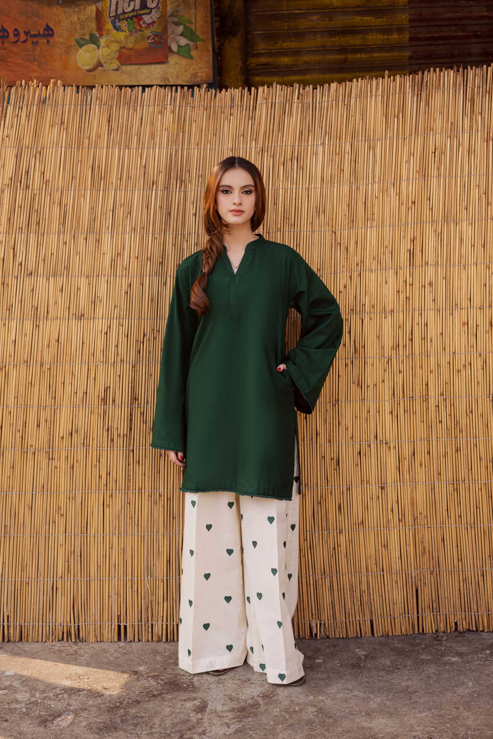 2PC Embroidered MSK 05 – Bottle Green