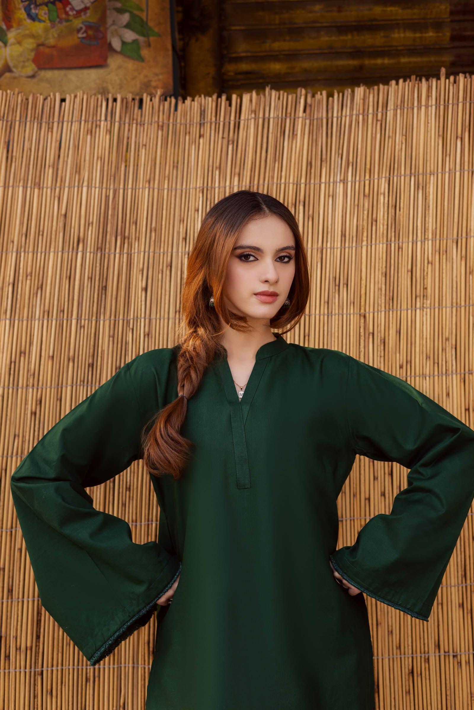 2PC Embroidered MSK 05 – Bottle Green