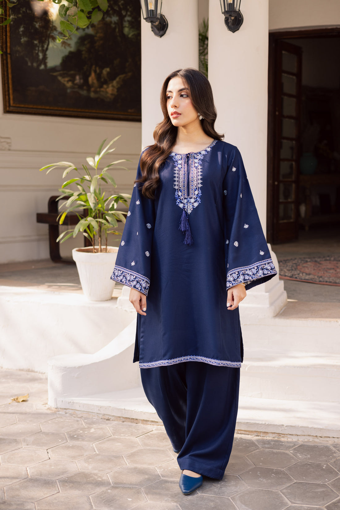 2PC Winter Embroidered Dress - 1192