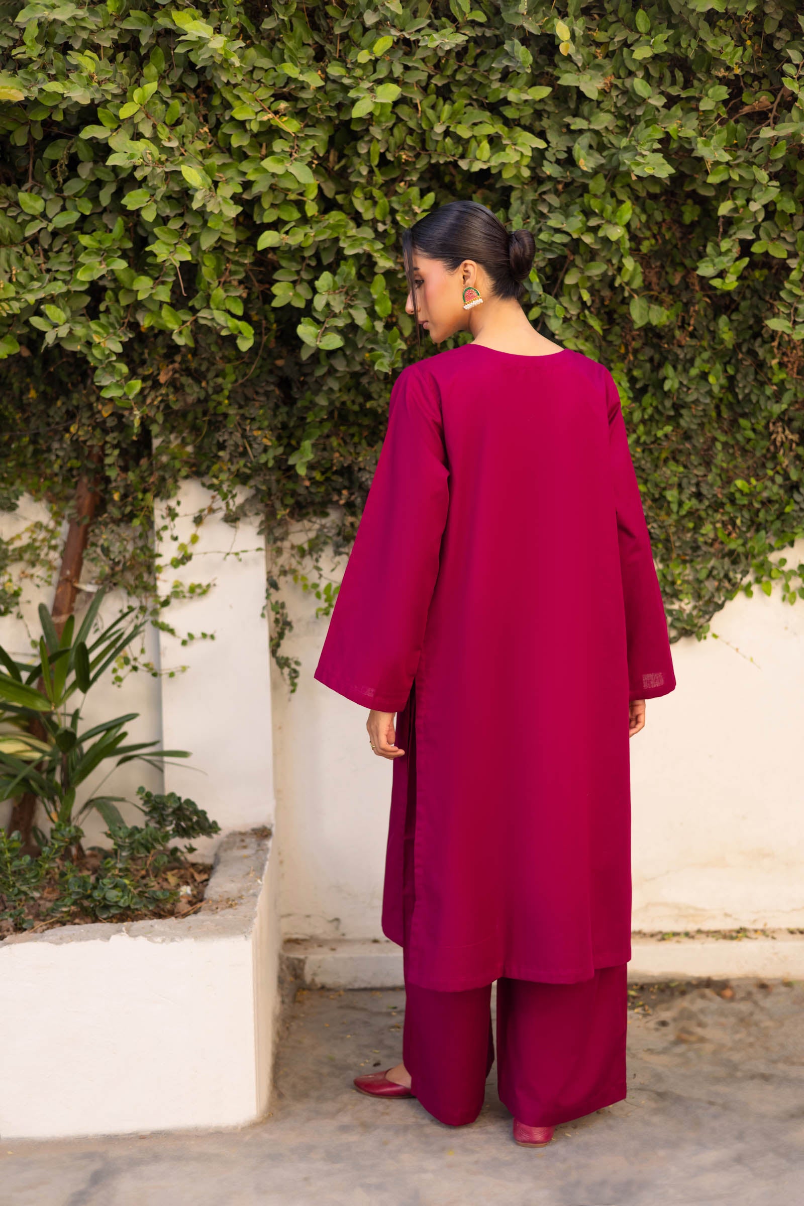 2 PC Khaddar Solid PSK 01 - Plum