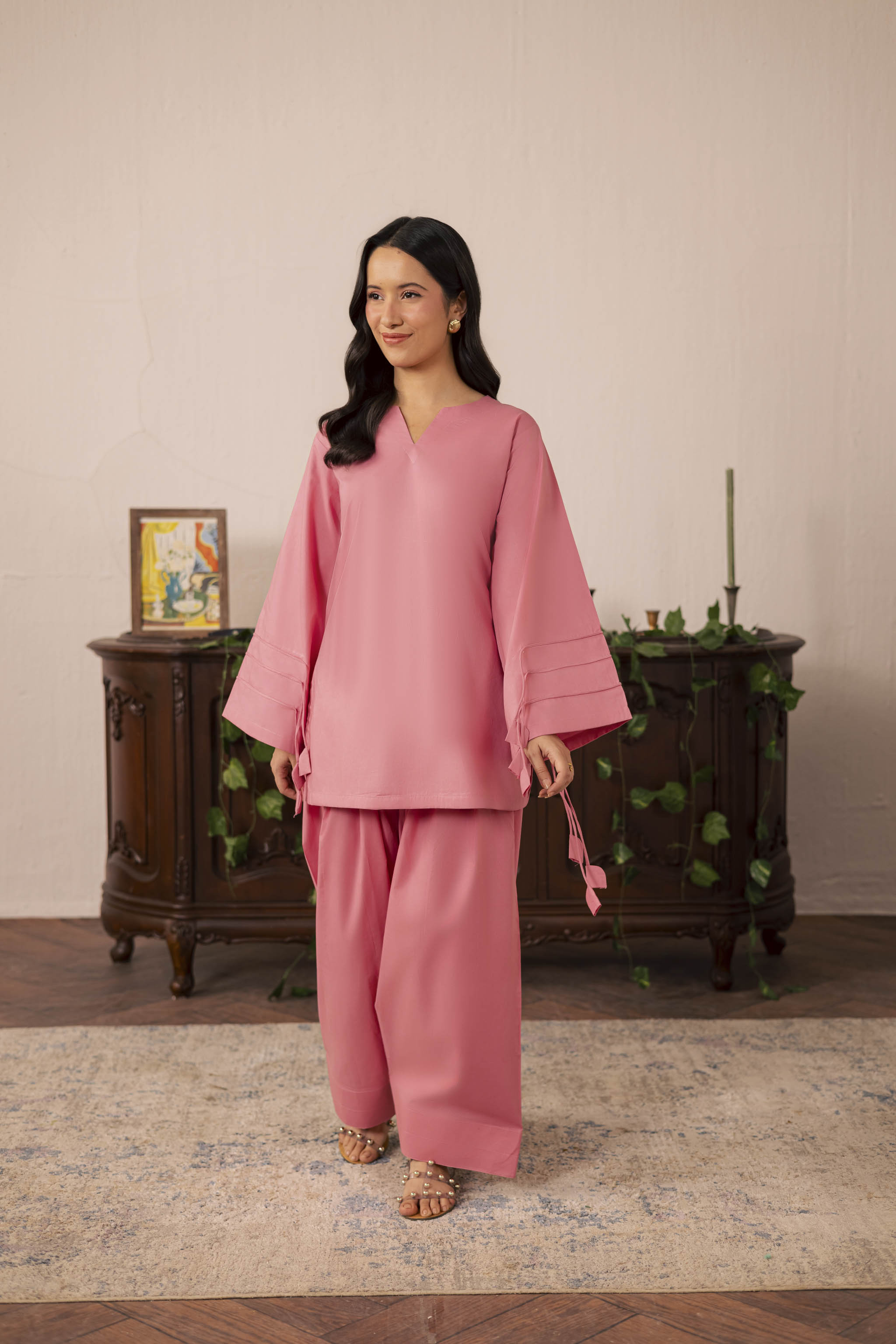 2PC Corset Dress - 02 Pink