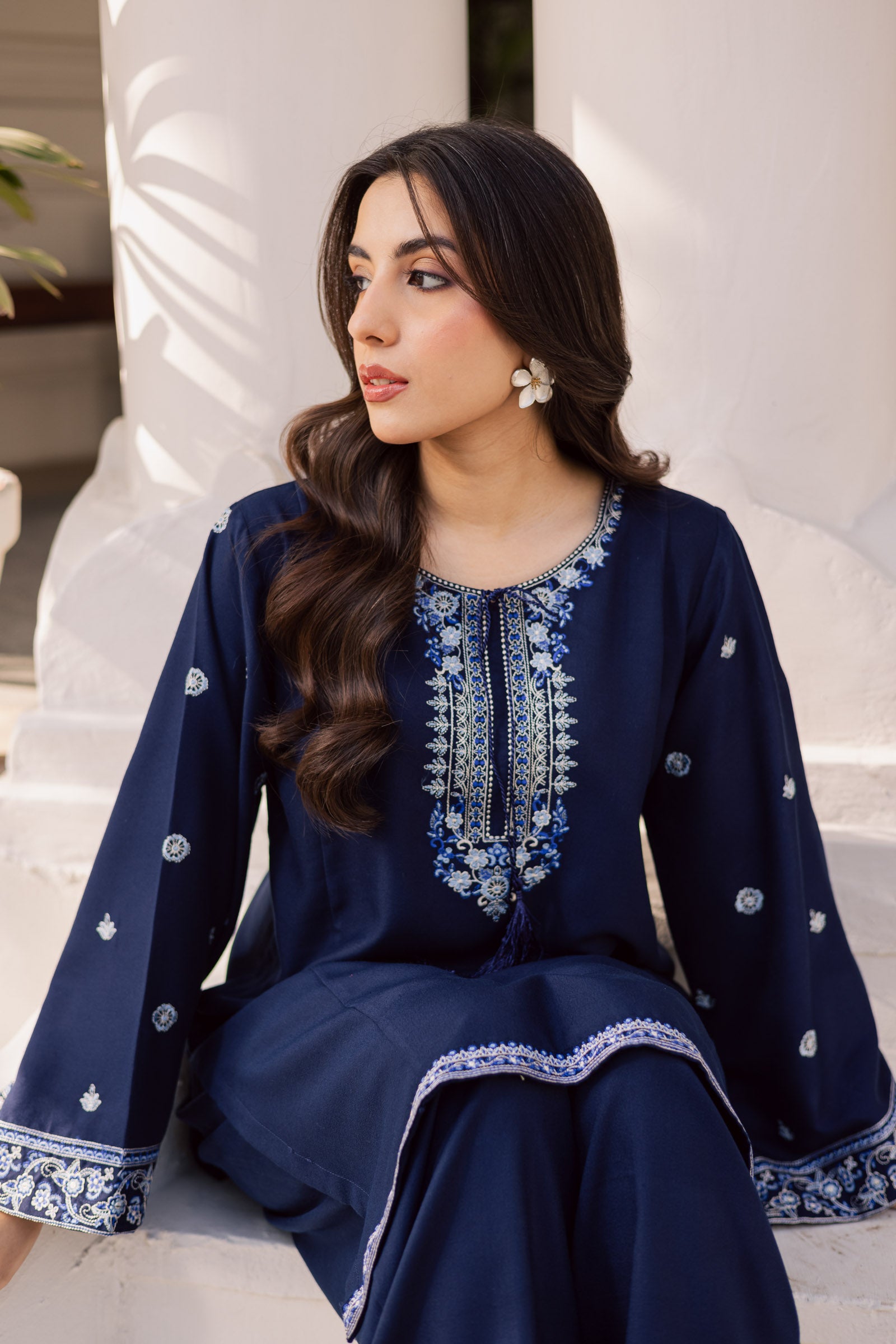 2PC Winter Embroidered Dress - 1192