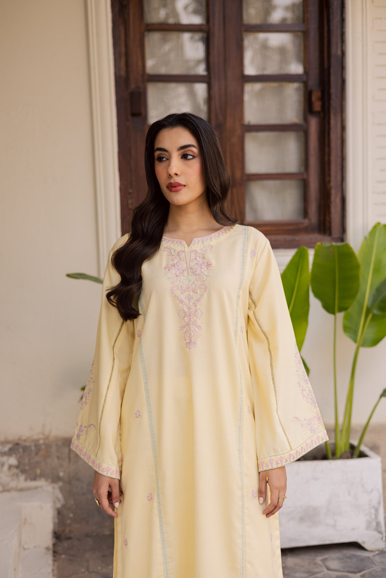 2PC Winter Embroidered Dress - 1185