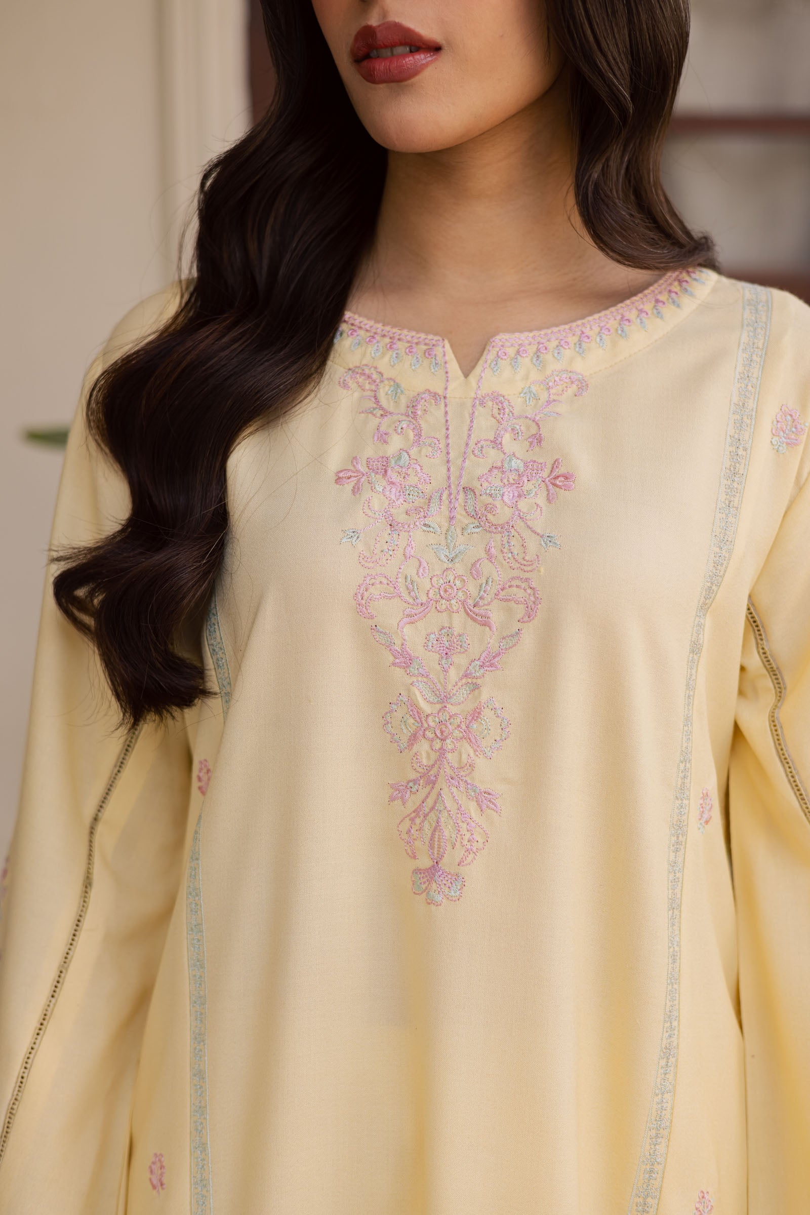 2PC Winter Embroidered Dress - 1185