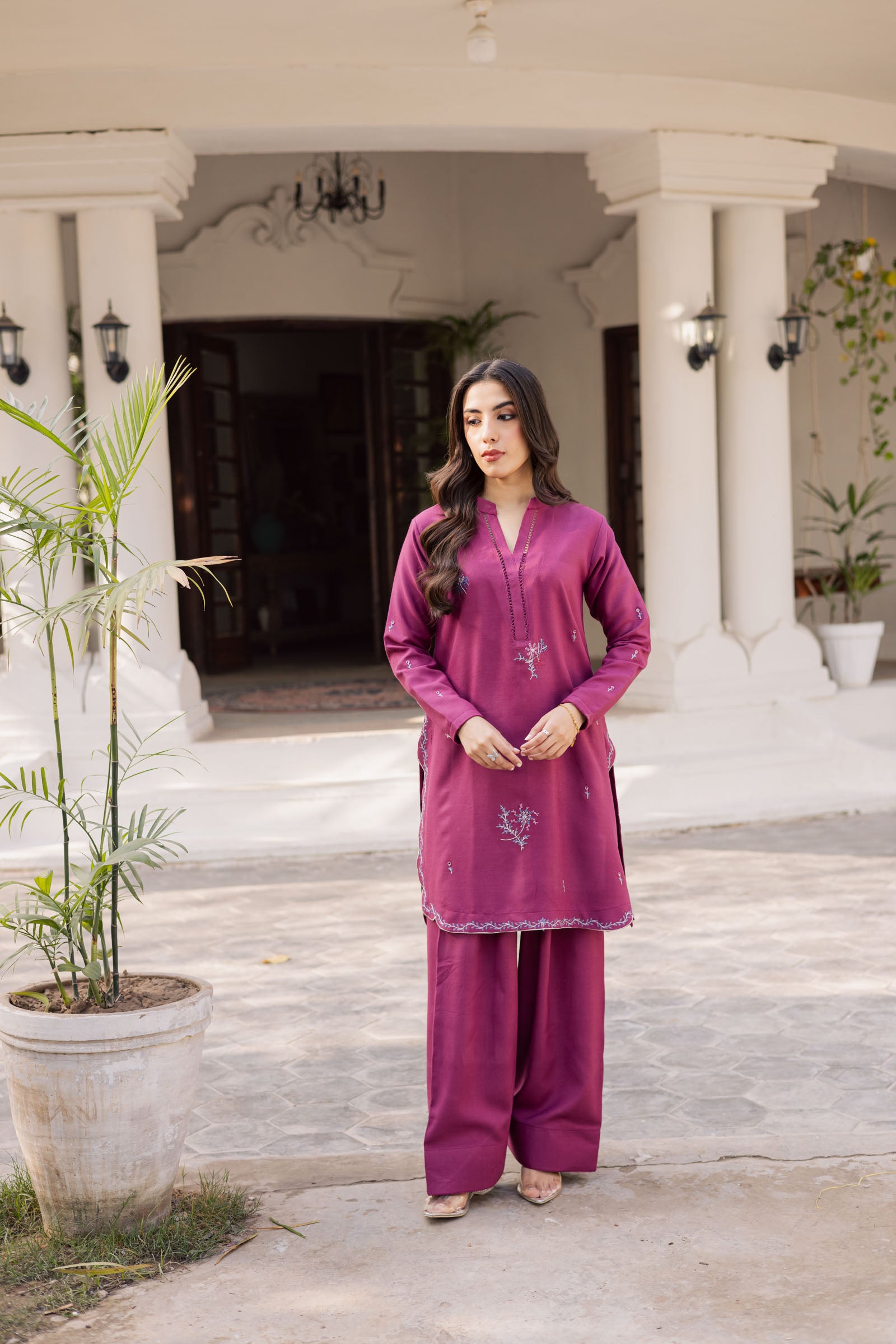 2PC Winter Embroidered Dress - 1212