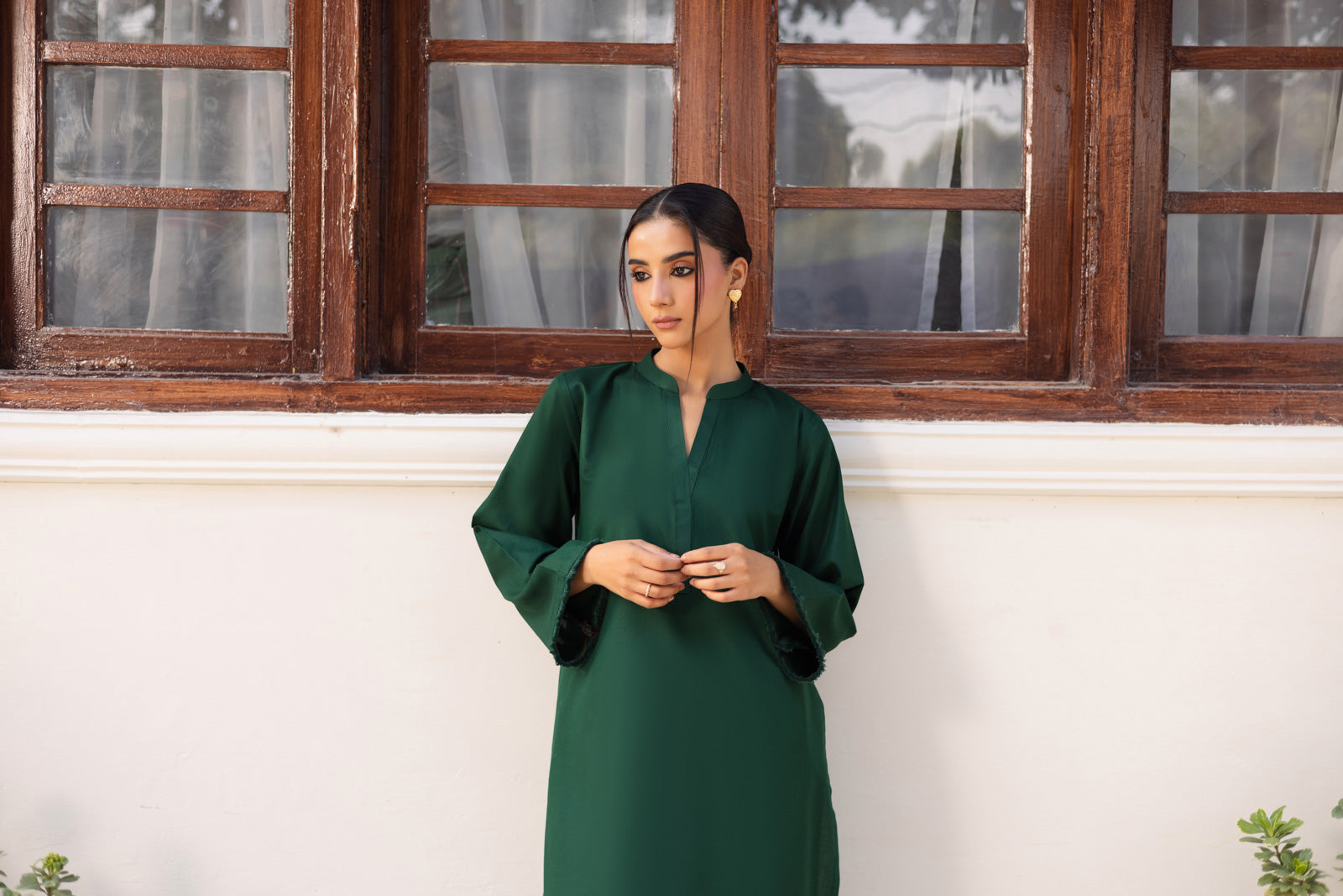 2 PC Khaddar Solid FSK 03 – Bottle Green