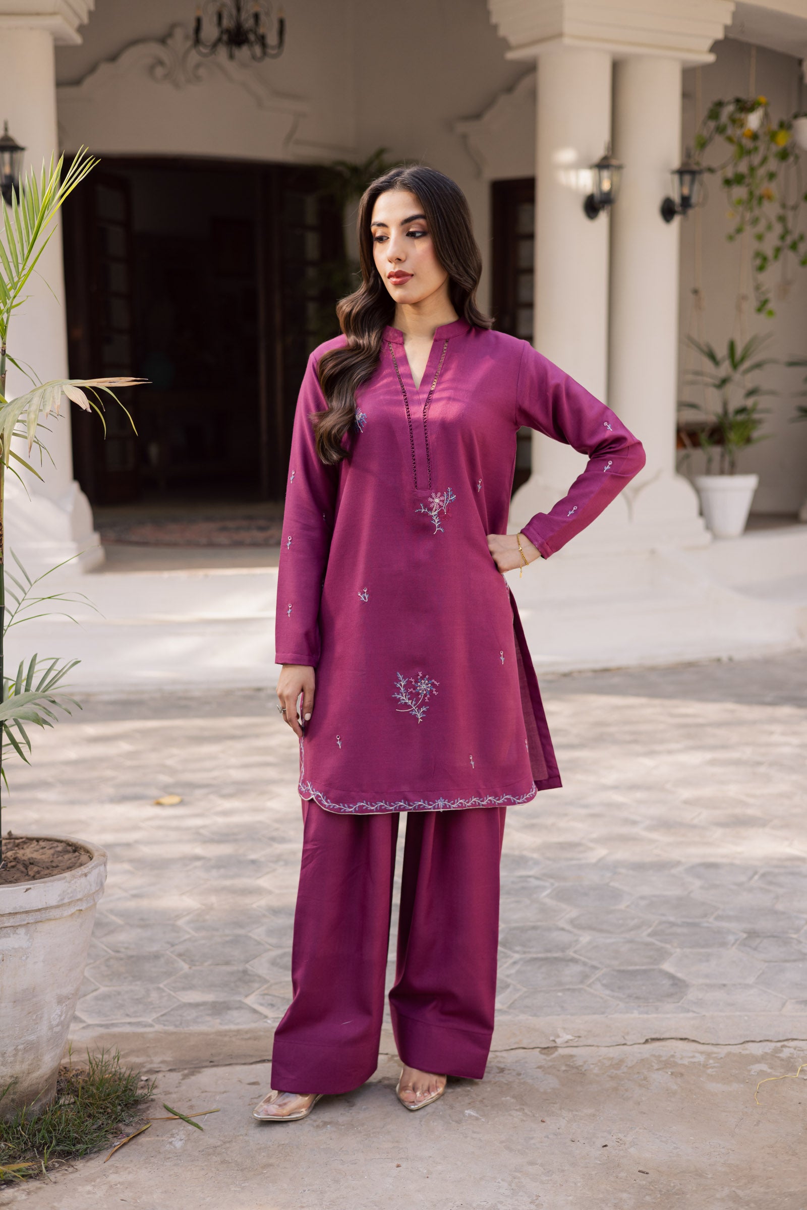 2PC Winter Embroidered Dress - 1212