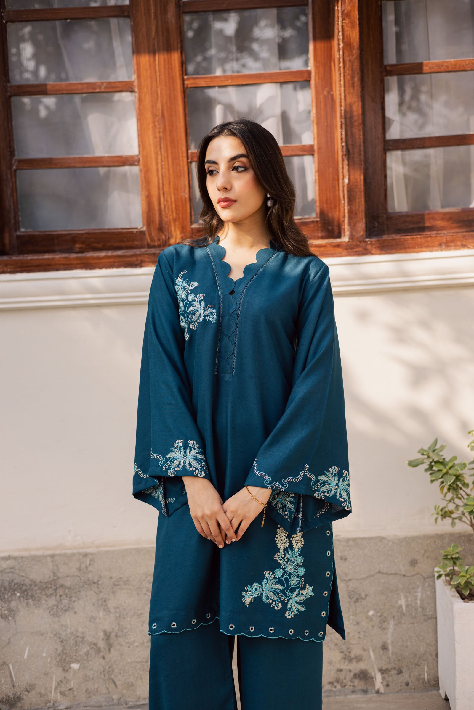 2PC Winter Embroidered Dress - 1191