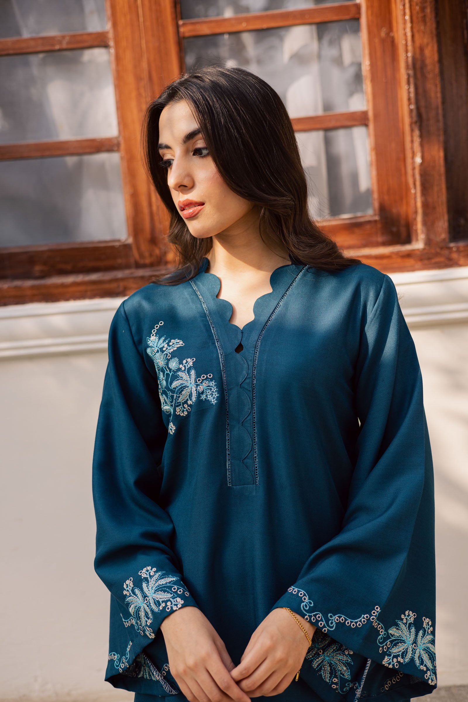 2PC Winter Embroidered Dress - 1191