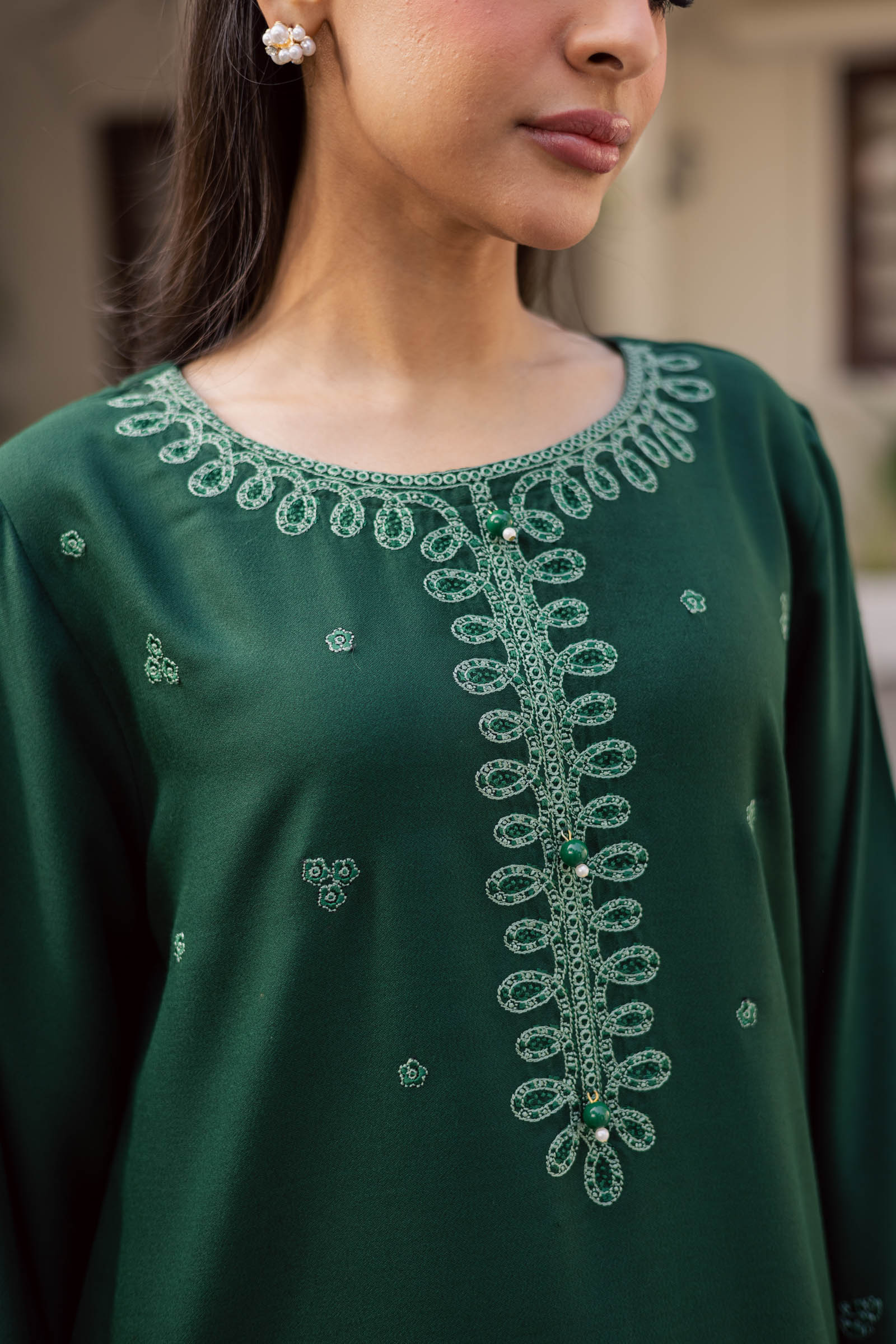 2PC Winter Embroidered Dress - 1183