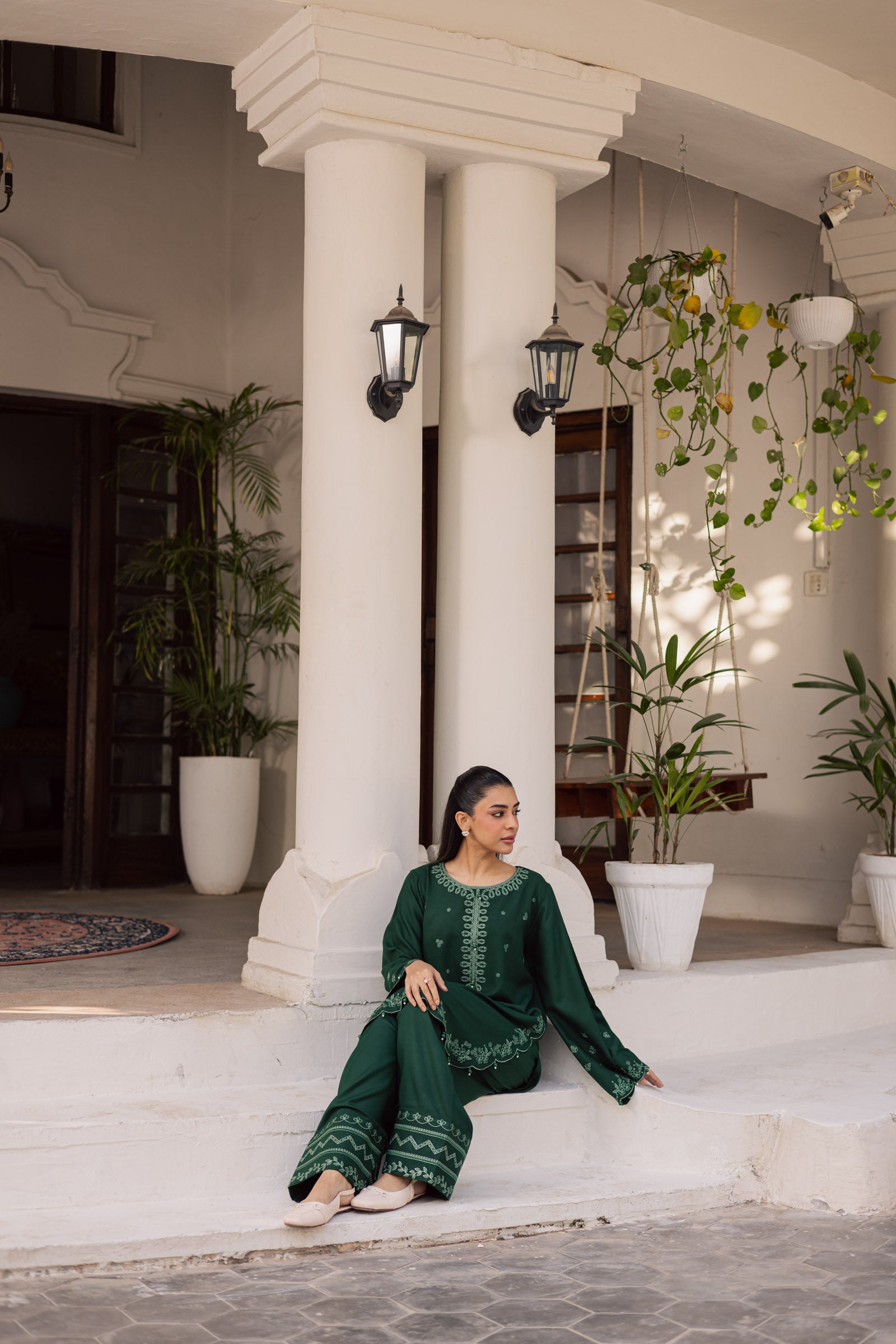 2PC Winter Embroidered Dress - 1183