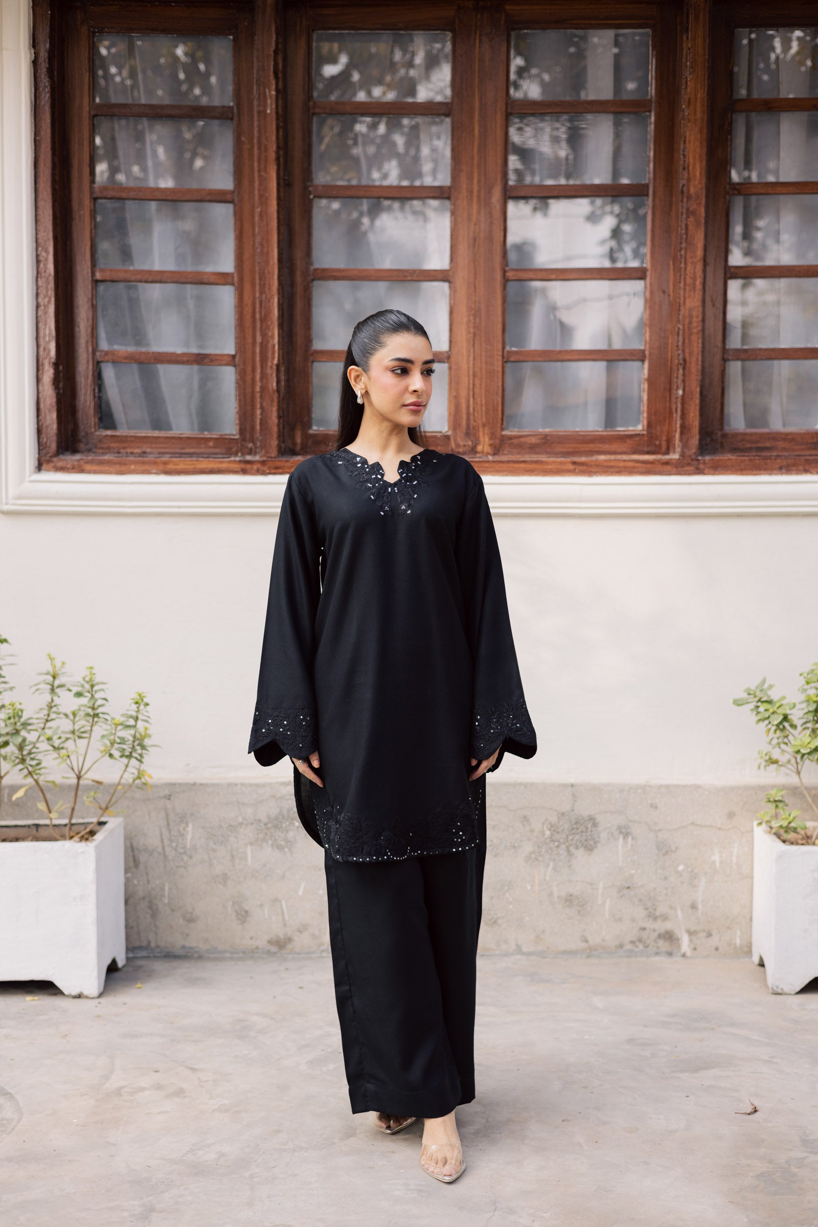 2PC Winter Embroidered Dress - 1208